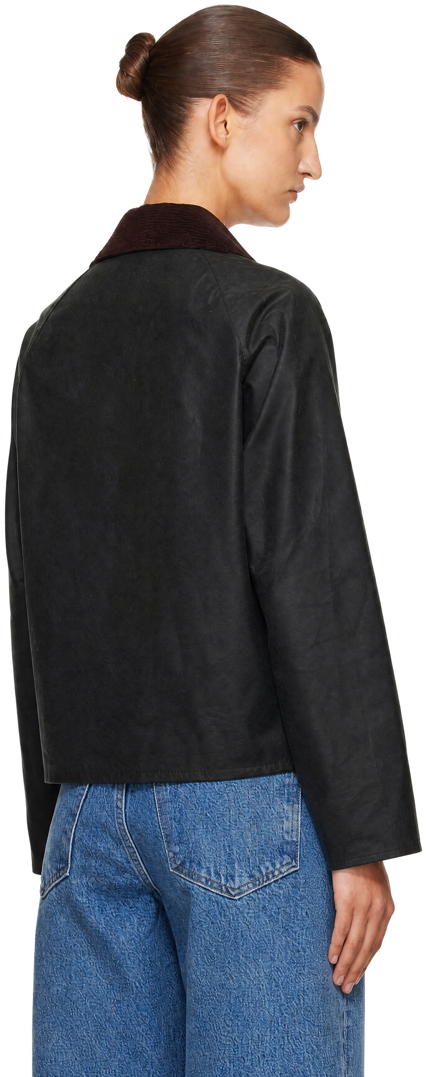 Barbour - Blouson ajusté Spey vert en canevas ciré