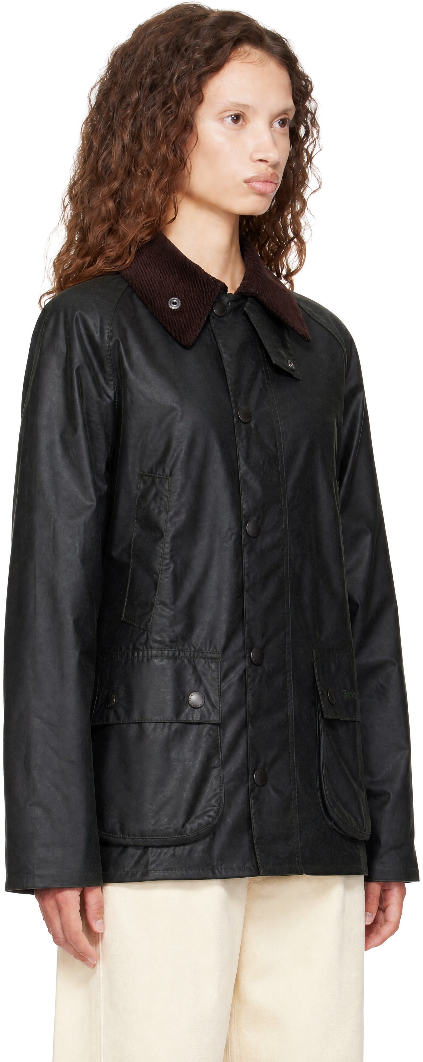 Barbour - Blouson Bedale vert en coton ciré