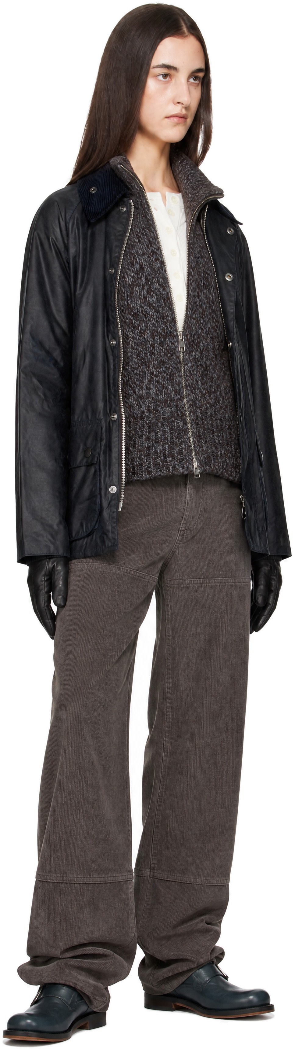 Barbour - Navy Bedale Waxed Jacket