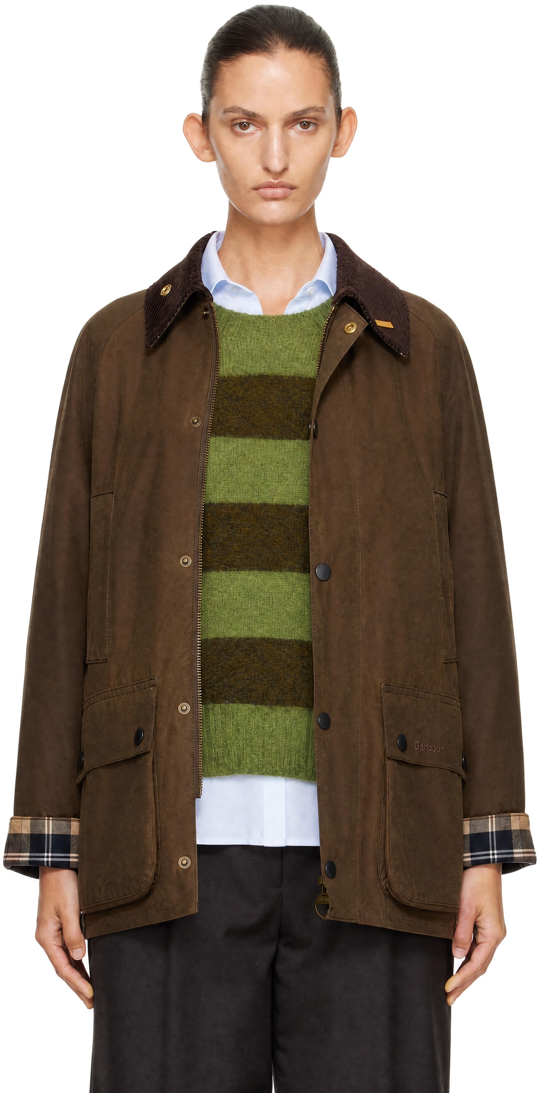 Barbour: ブラウン Icons Bedale Waxed ジャケット | SSENSE 日本
