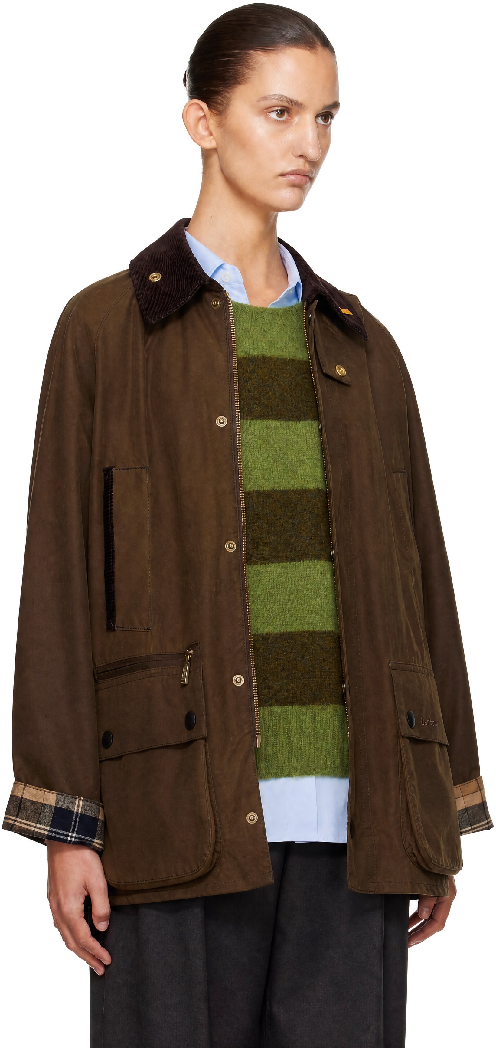 Barbour: ブラウン Icons Bedale Waxed ジャケット | SSENSE 日本