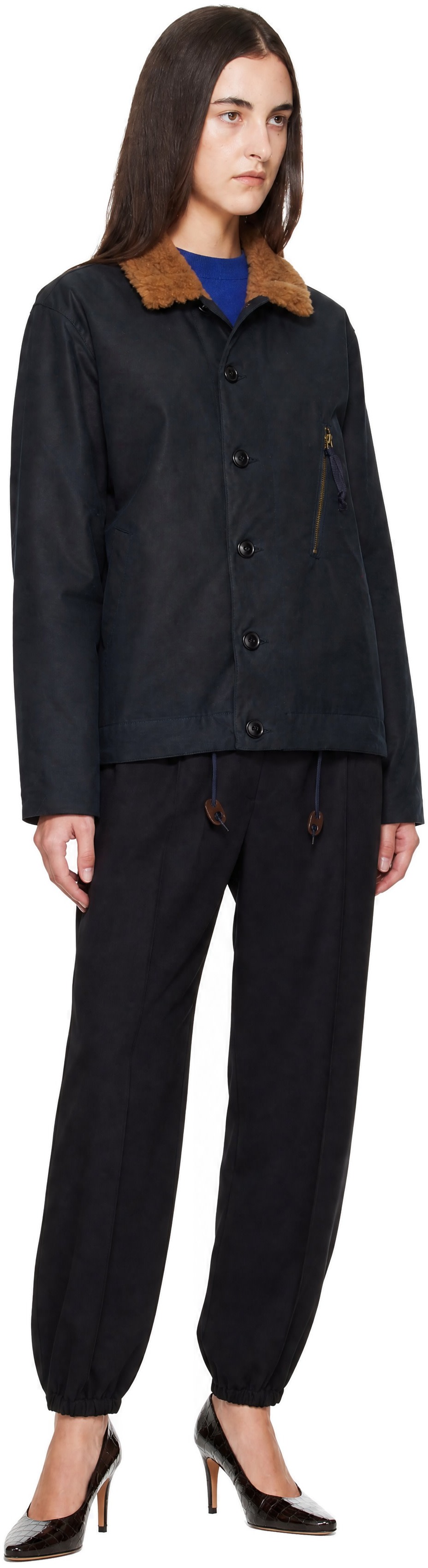 Barbour - Navy Macklow Waxed Jacket