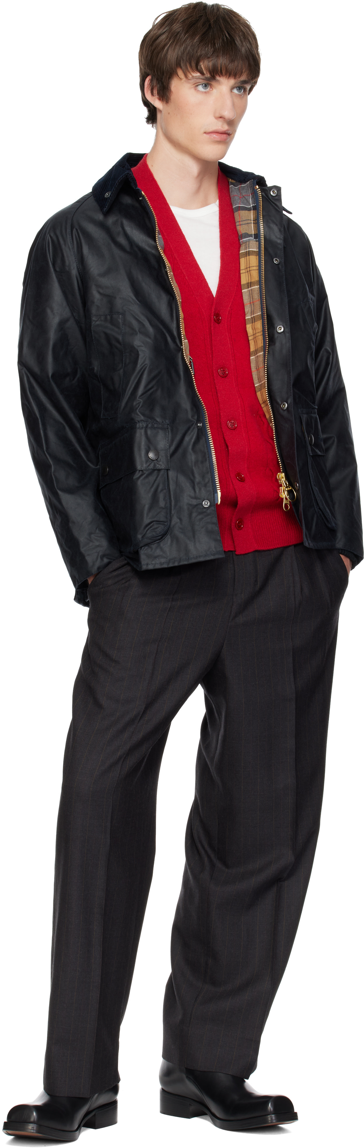 Barbour - Navy Bedale Waxed Jacket