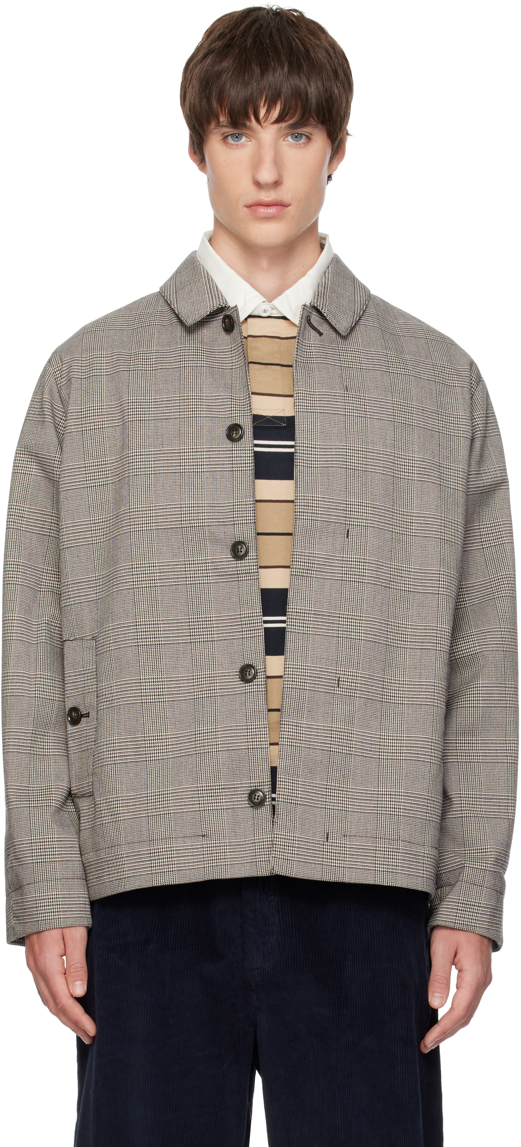 Barbour - Gray Short Lorden Showerproof Mac Jacket