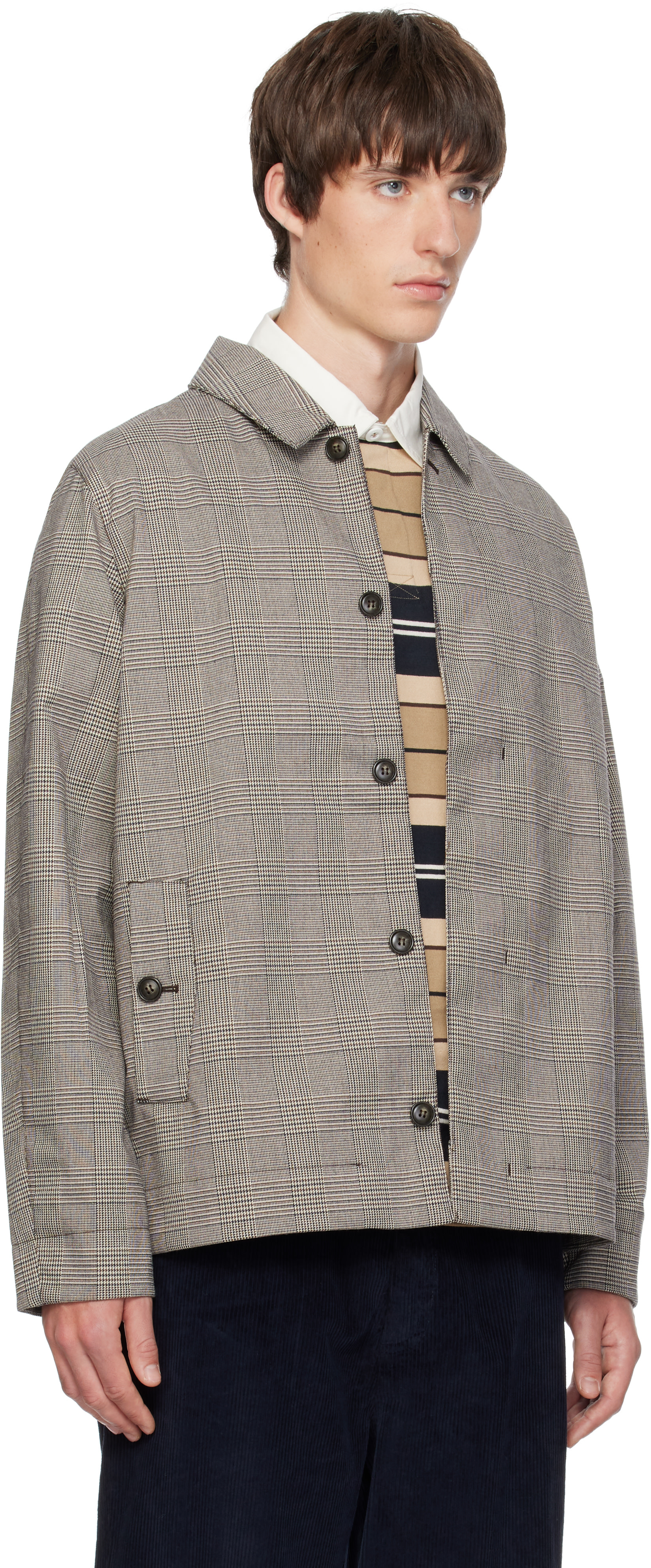 Barbour - Gray Short Lorden Showerproof Mac Jacket