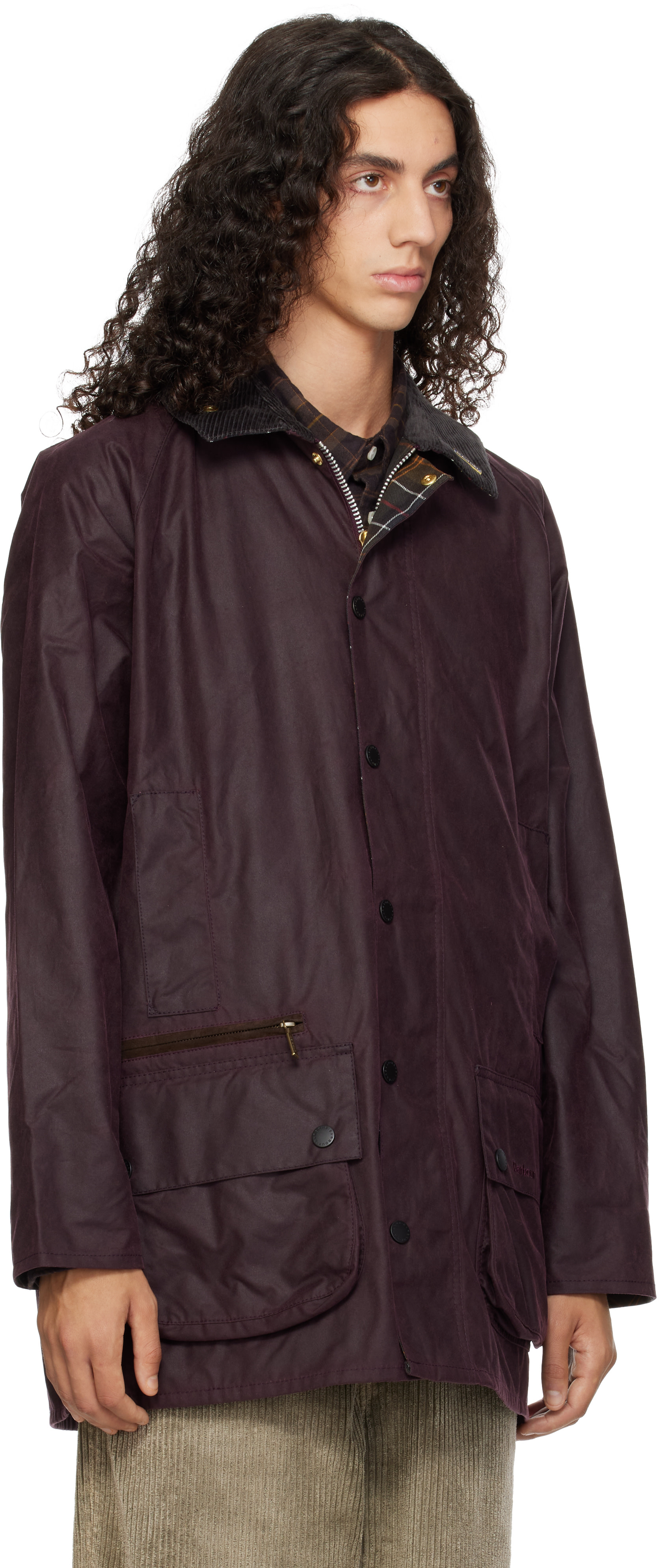 Barbour バーガンディ ジャケット Barbour: バーガンディ Icons Beaufort ワックス ジャケット | SSENSE 日本