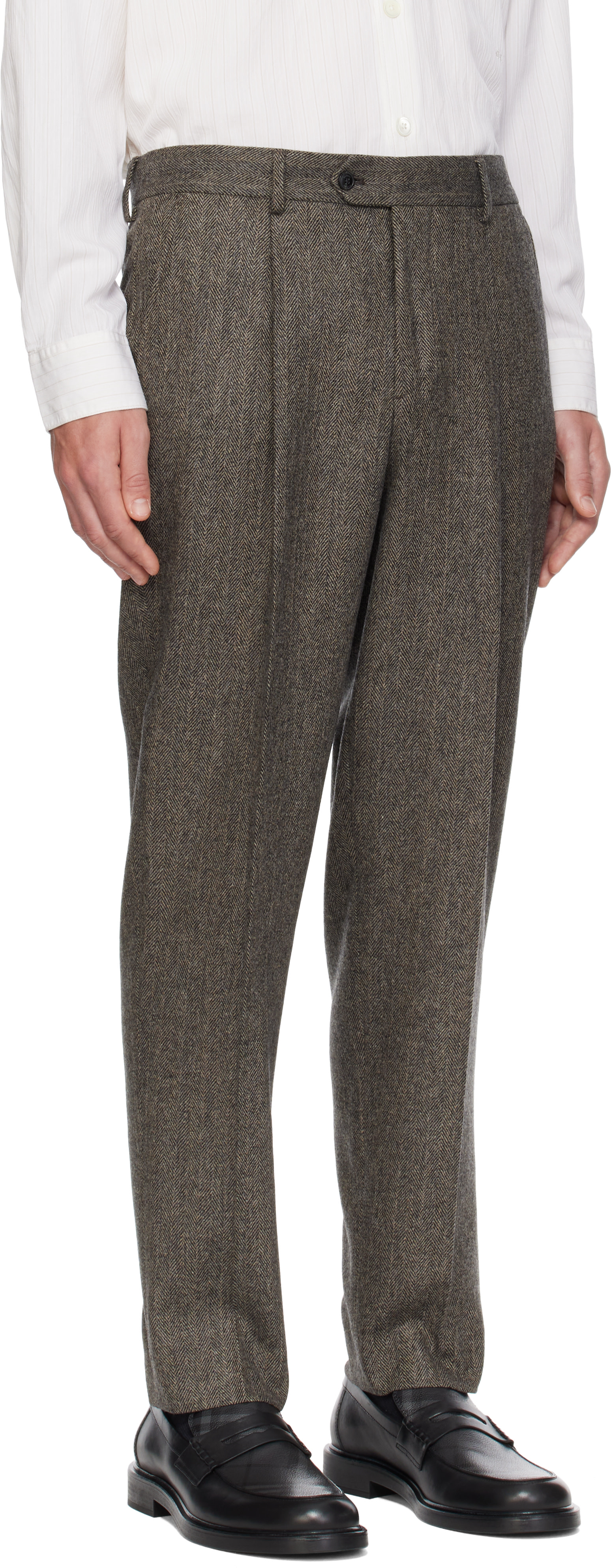 Barbour - Gray Fairford Herringbone Tailored Trousers