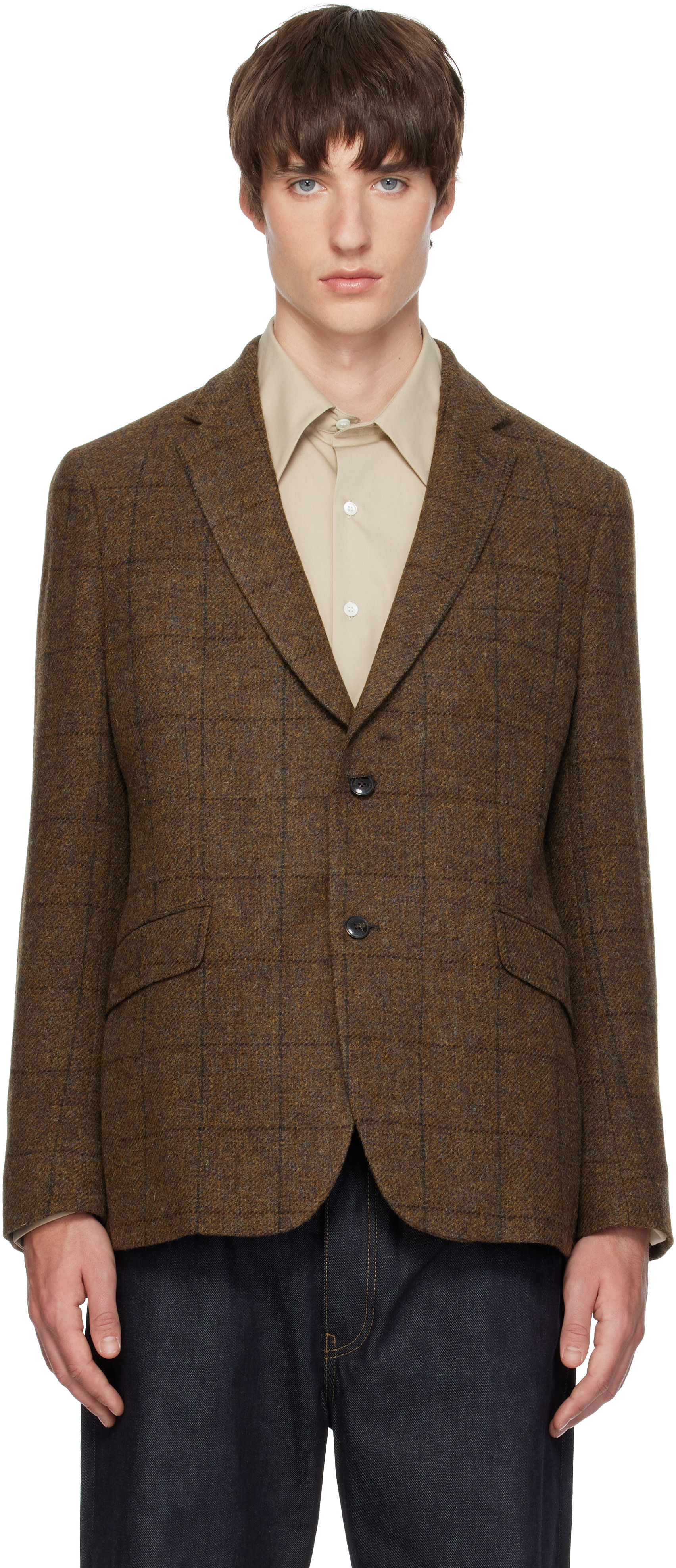 Barbour - Brown Gosforth Moons Check Blazer