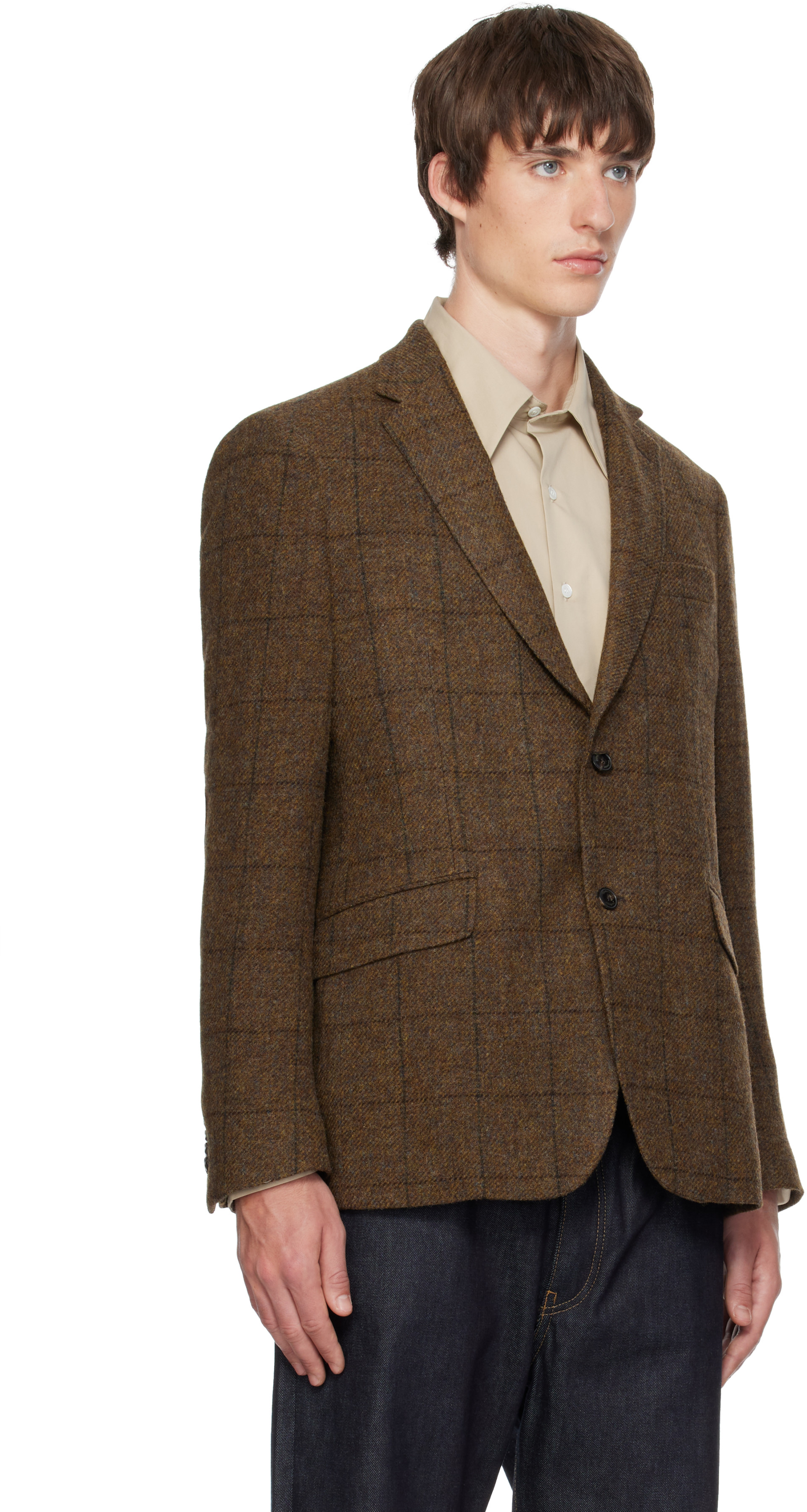 Barbour - Brown Gosforth Moons Check Blazer