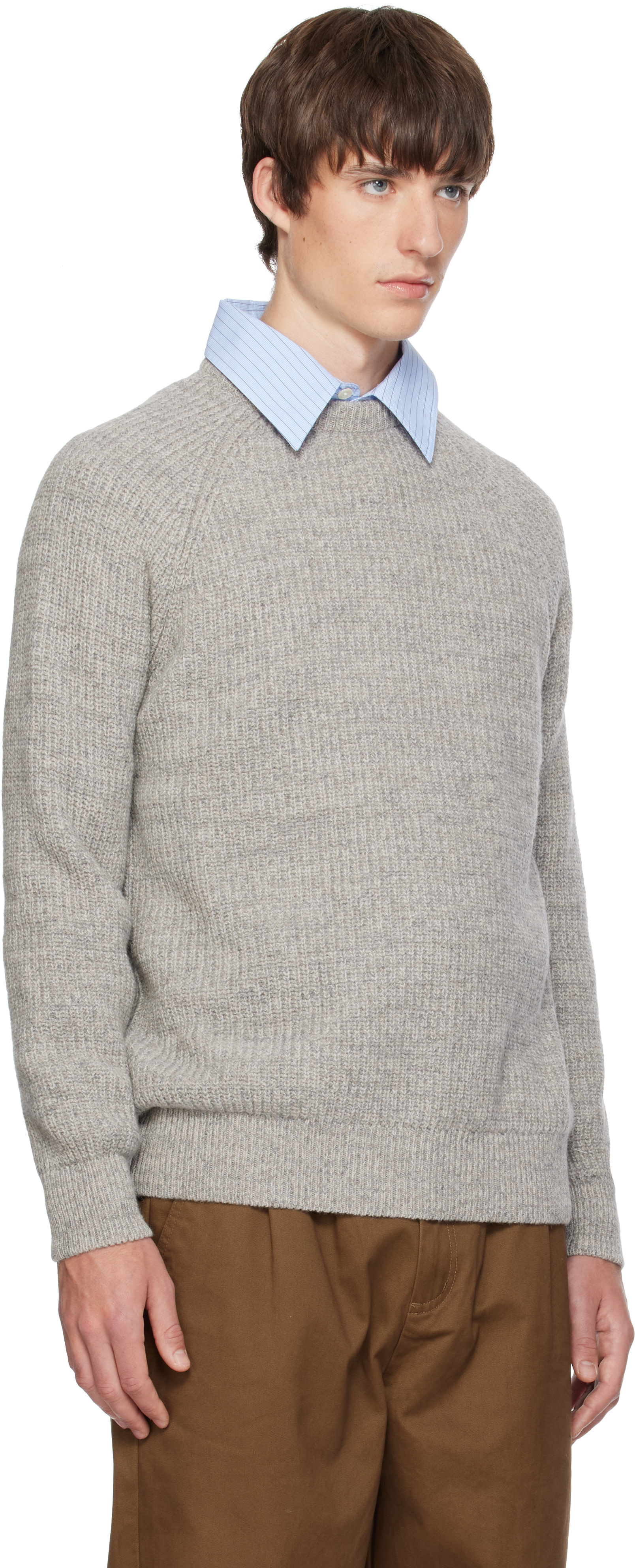 Barbour - Pull Horseford gris à col ras du cou