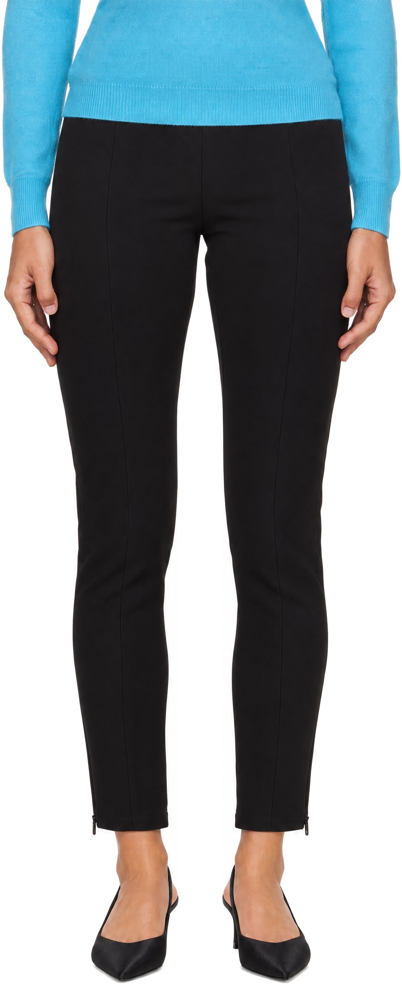 R2W - Pantalon Thelma noir à taille élastique