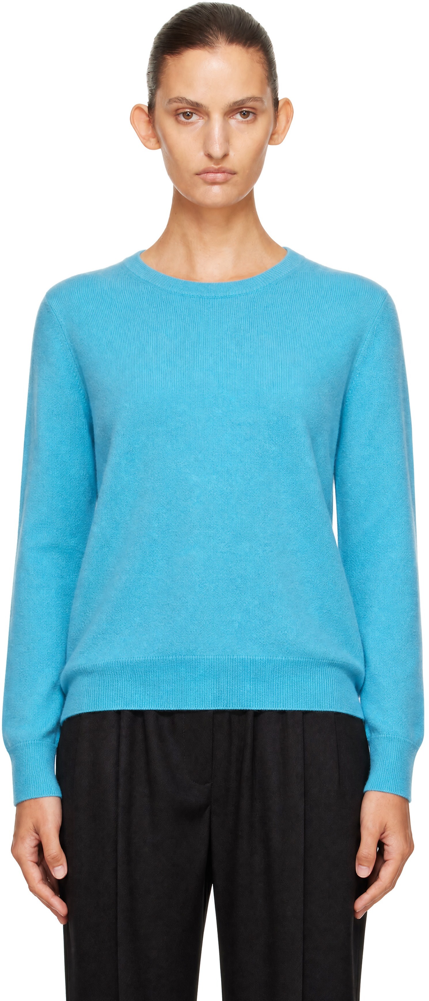R2W - Blue 12 Round Basic Cash KN Sweater
