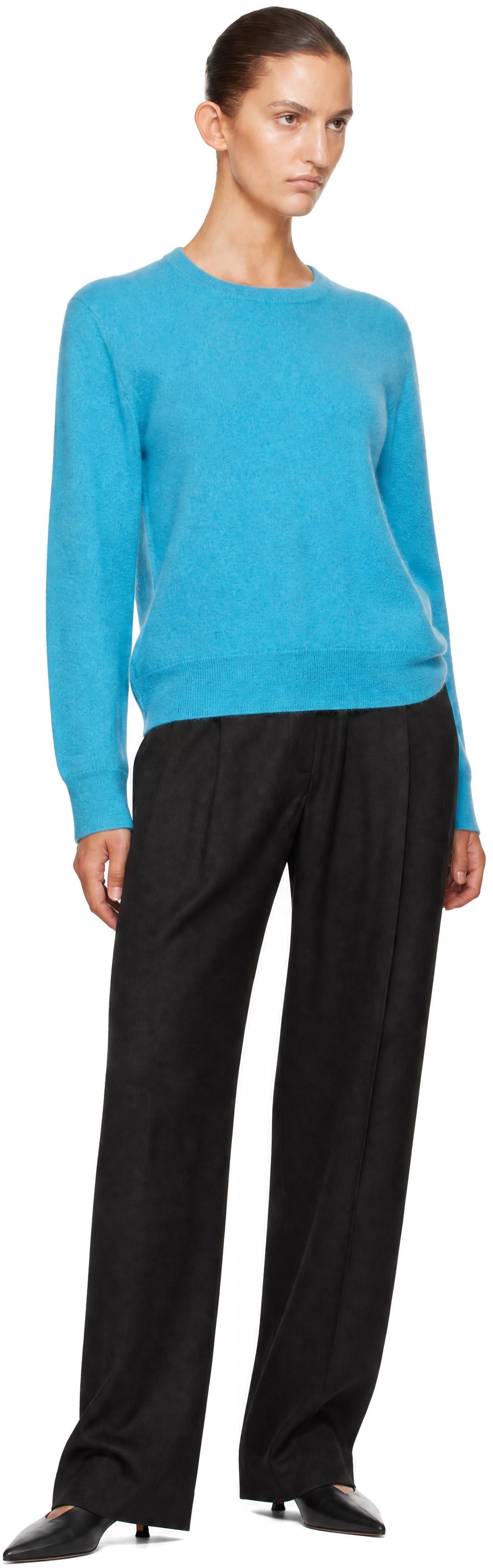 R2W - Blue 12 Round Basic Cash KN Sweater