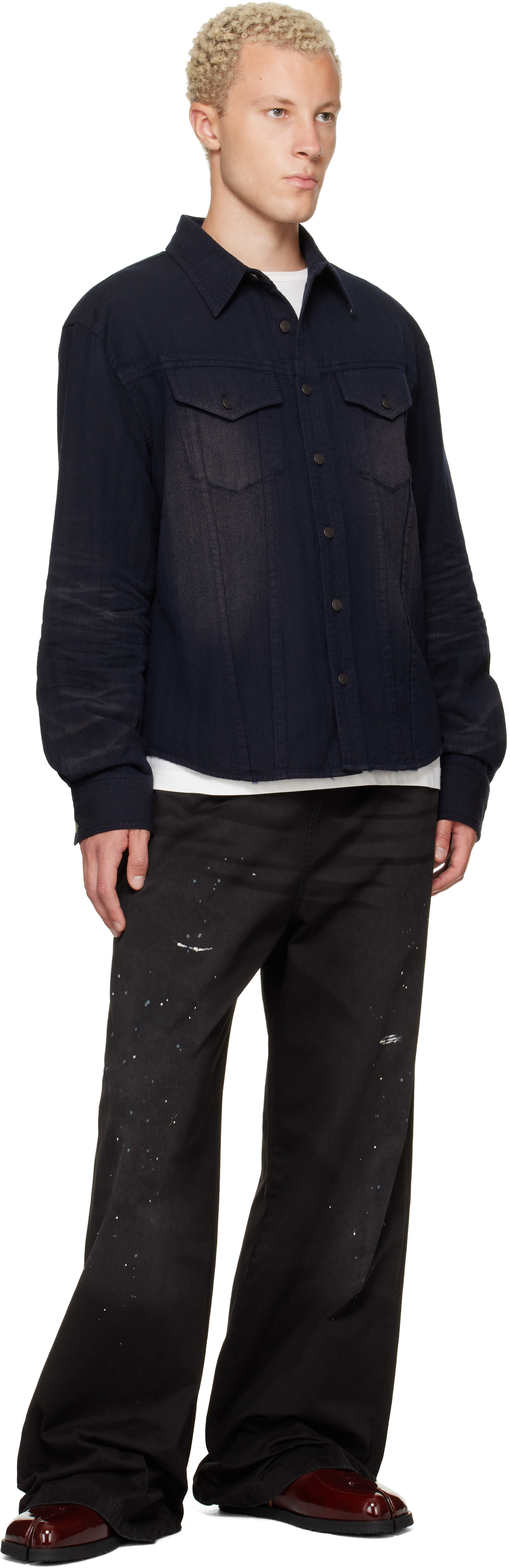 MMIC - Navy Ridge Herringbone Shirt