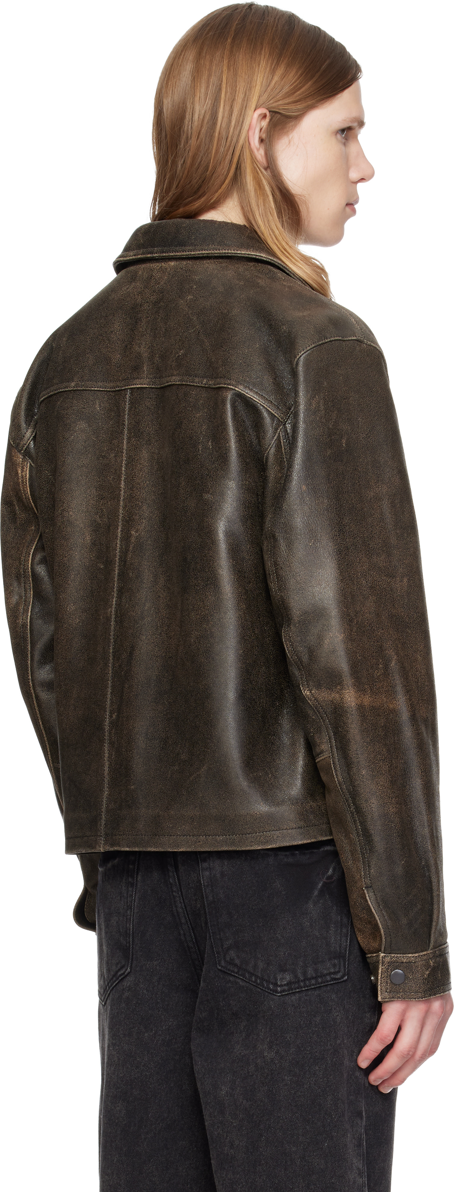 MMIC - Blouson brun en cuir