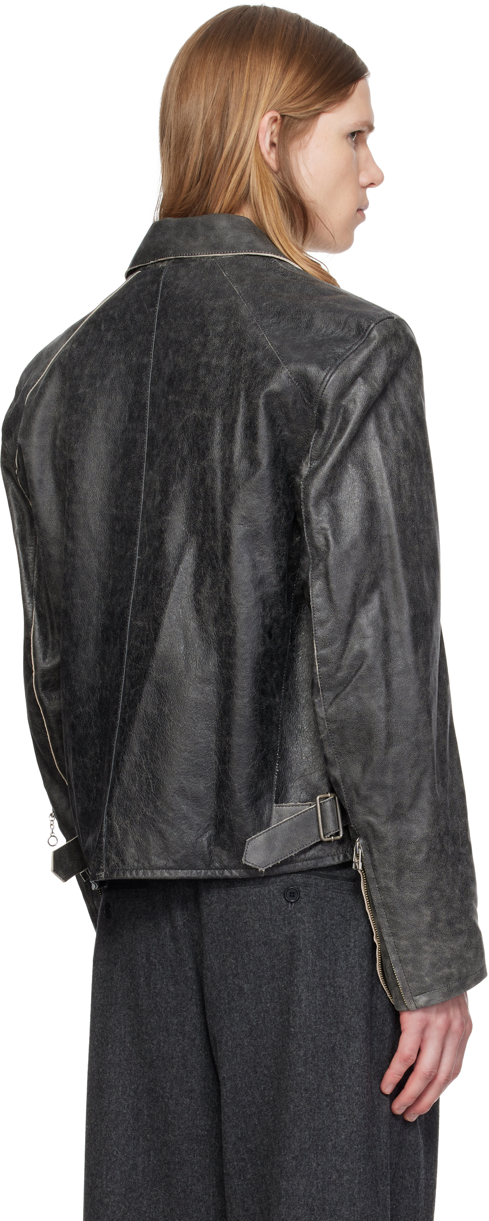 MMIC - Gray Vapor Leather Jacket
