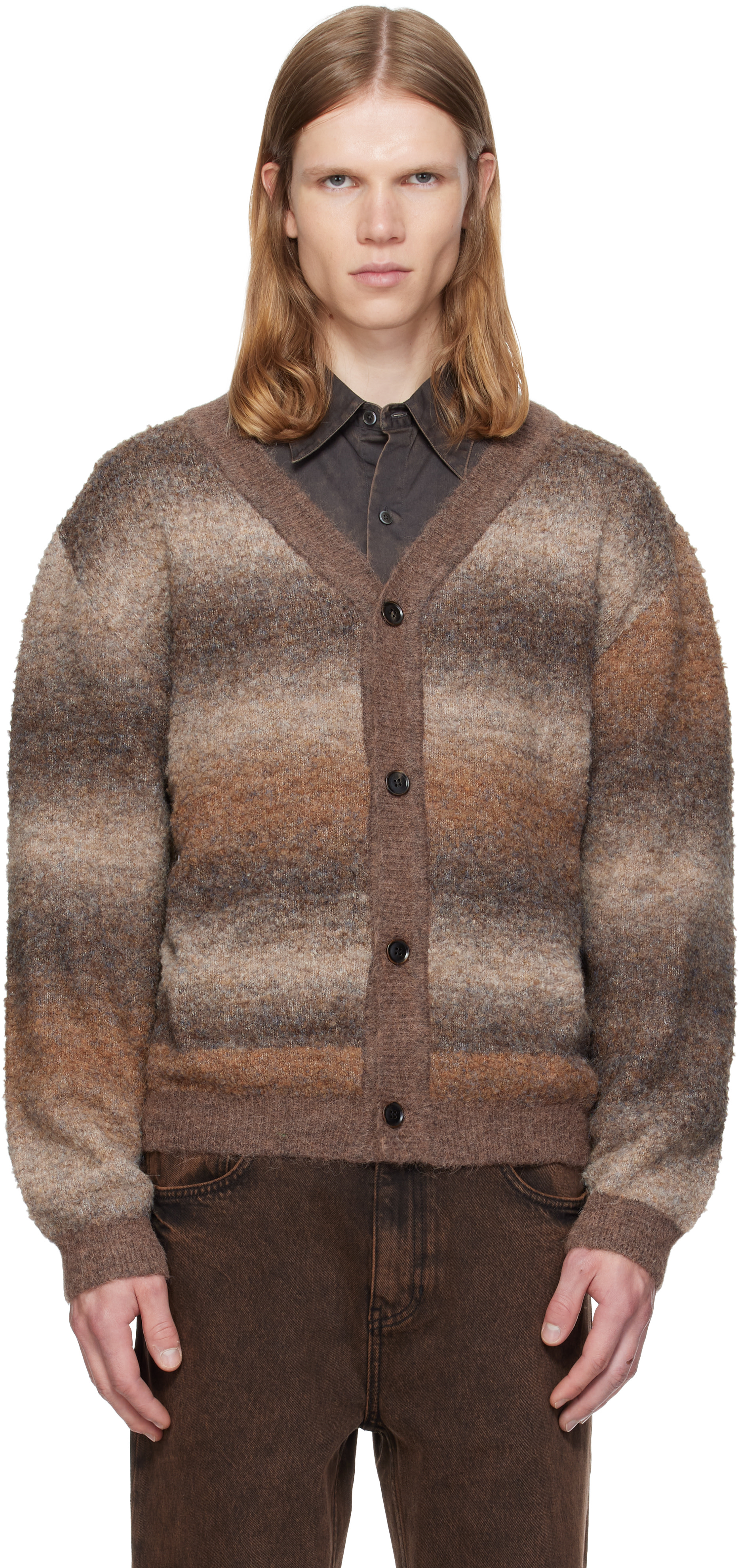 MMIC: Brown & Beige Toledo Cardigan | SSENSE