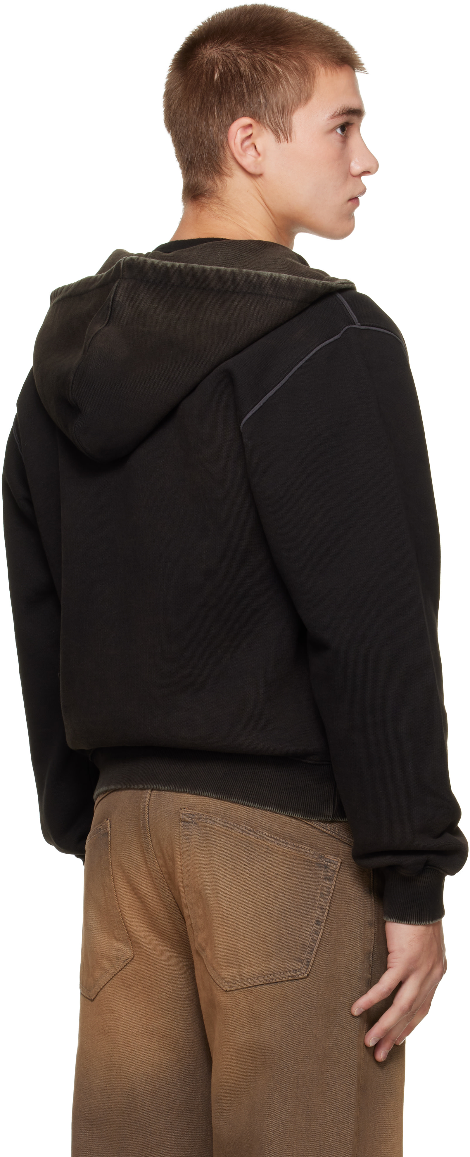 MMIC: Black Faded Zip Hoodie | SSENSE