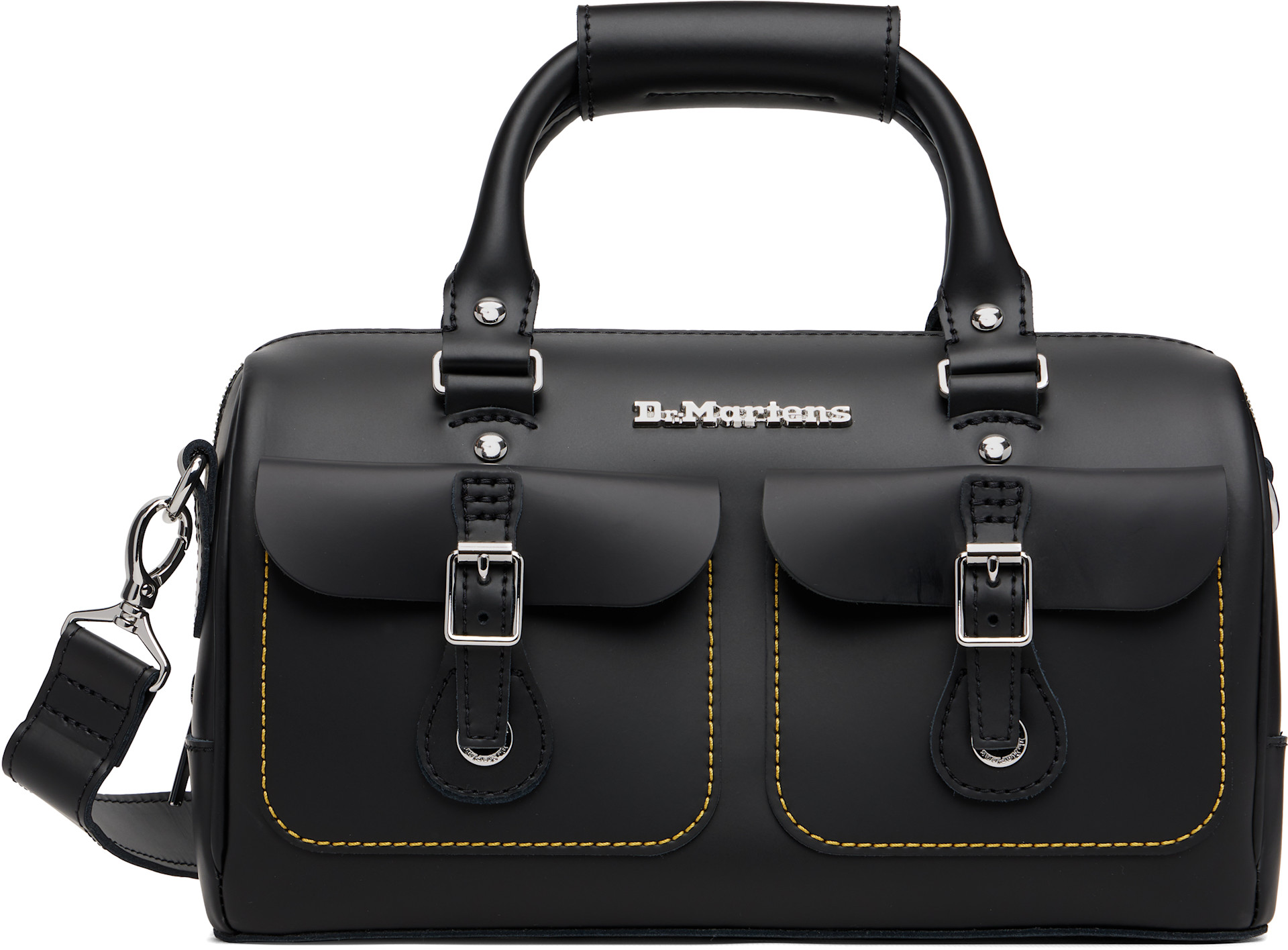 Dr. Martens: Black Kieve Leather Top Handle Bag | SSENSE