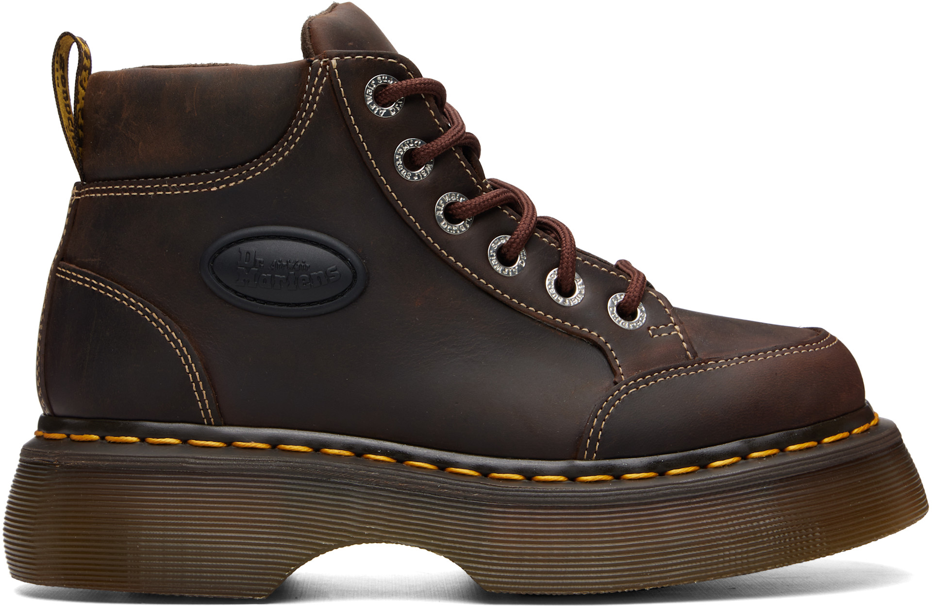 Dr. Martens - Bottes brunes à œillets et à semelle Buzz