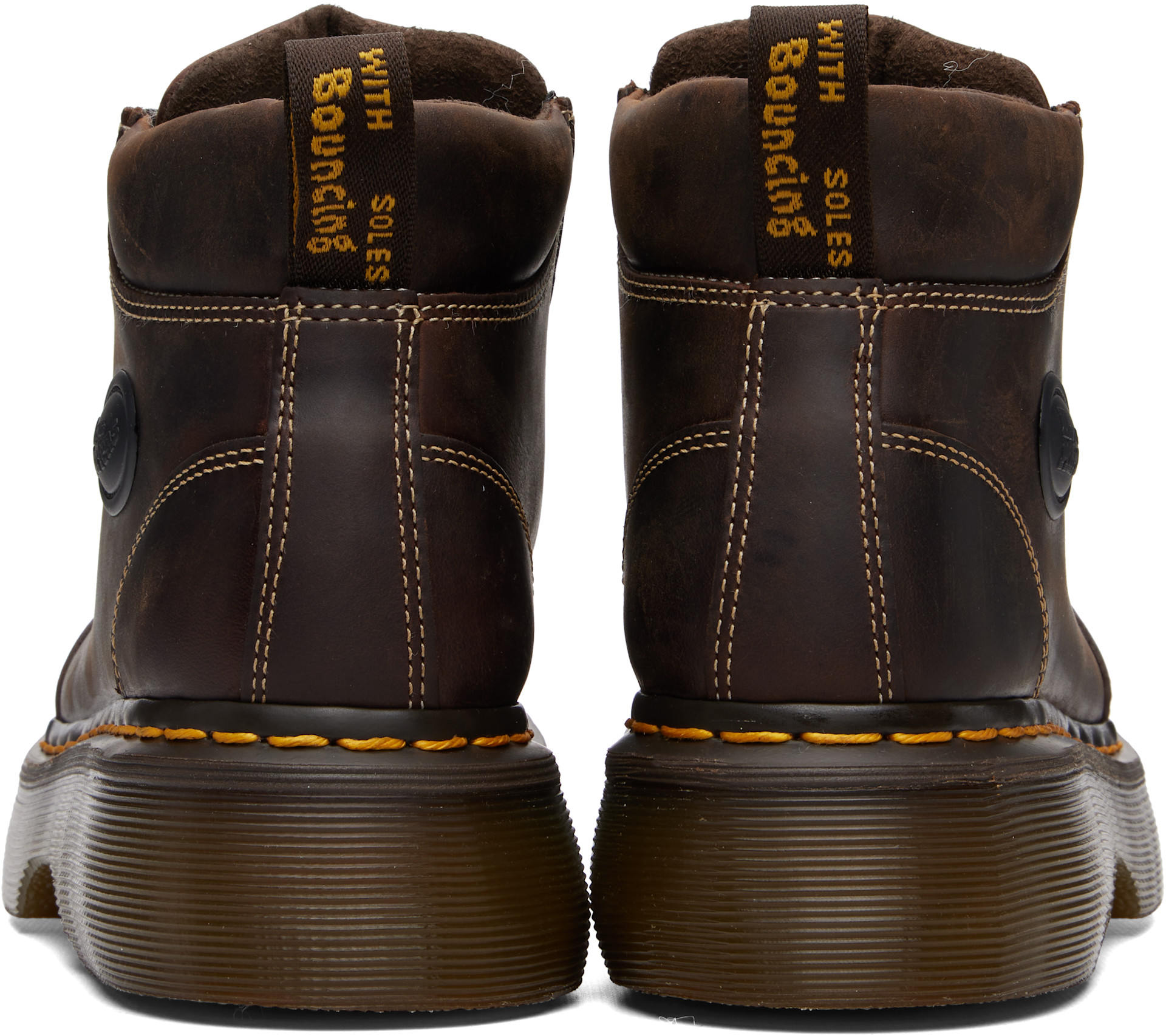 Dr. Martens - Bottes brunes à œillets et à semelle Buzz