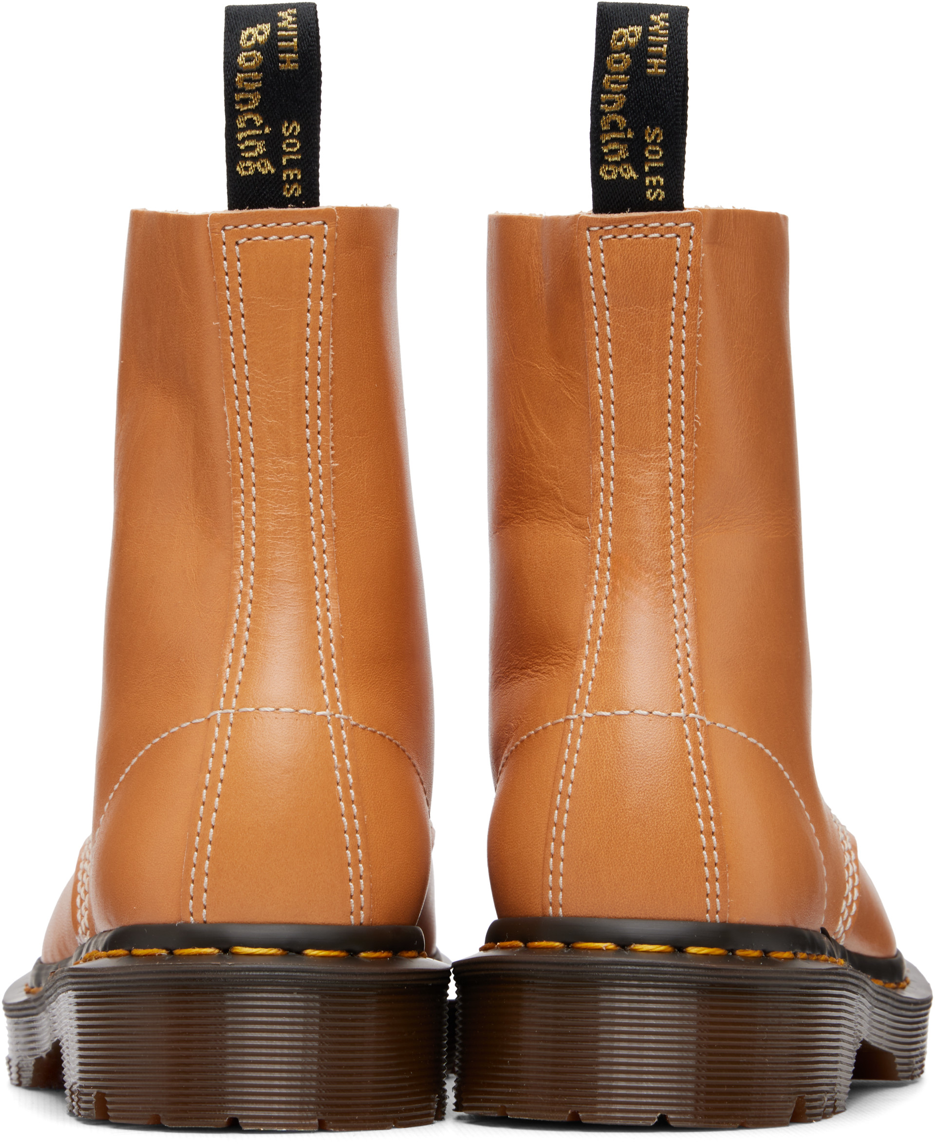 Dr. Martens - Bottes 1460 Pascal beiges à œillets