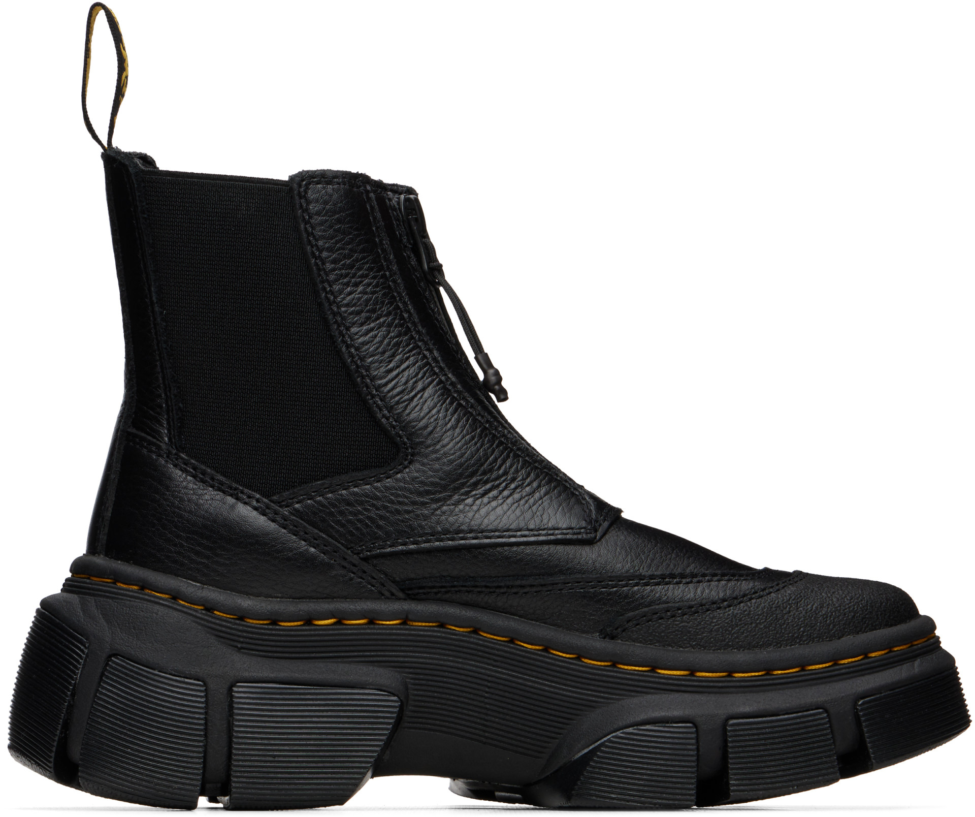 Dr. Martens: Black DMXL Zip Leather Chelsea Boots | SSENSE