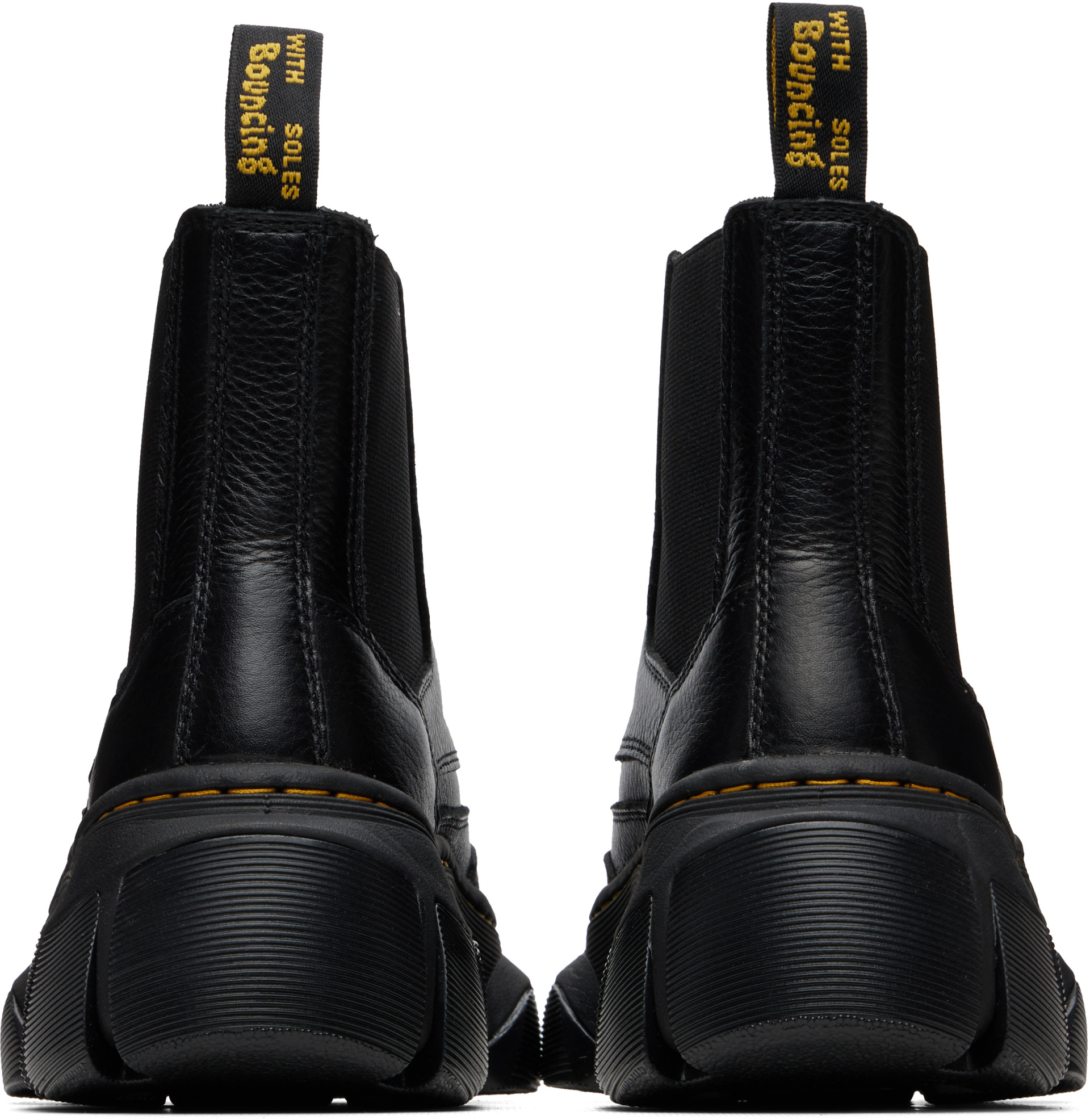 まめ Dr. Martens: Black DMXL Zip Leather Chelsea Boots | SSENSE