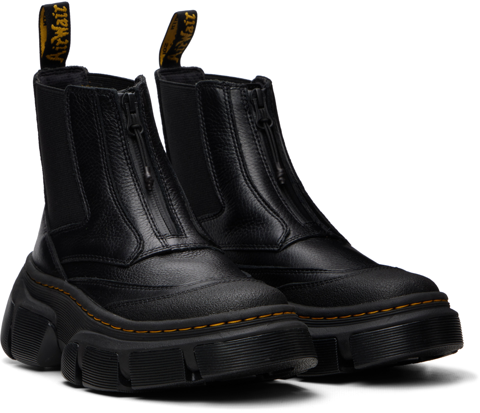 Dr. Martens: Black DMXL Zip Leather Chelsea Boots | SSENSE