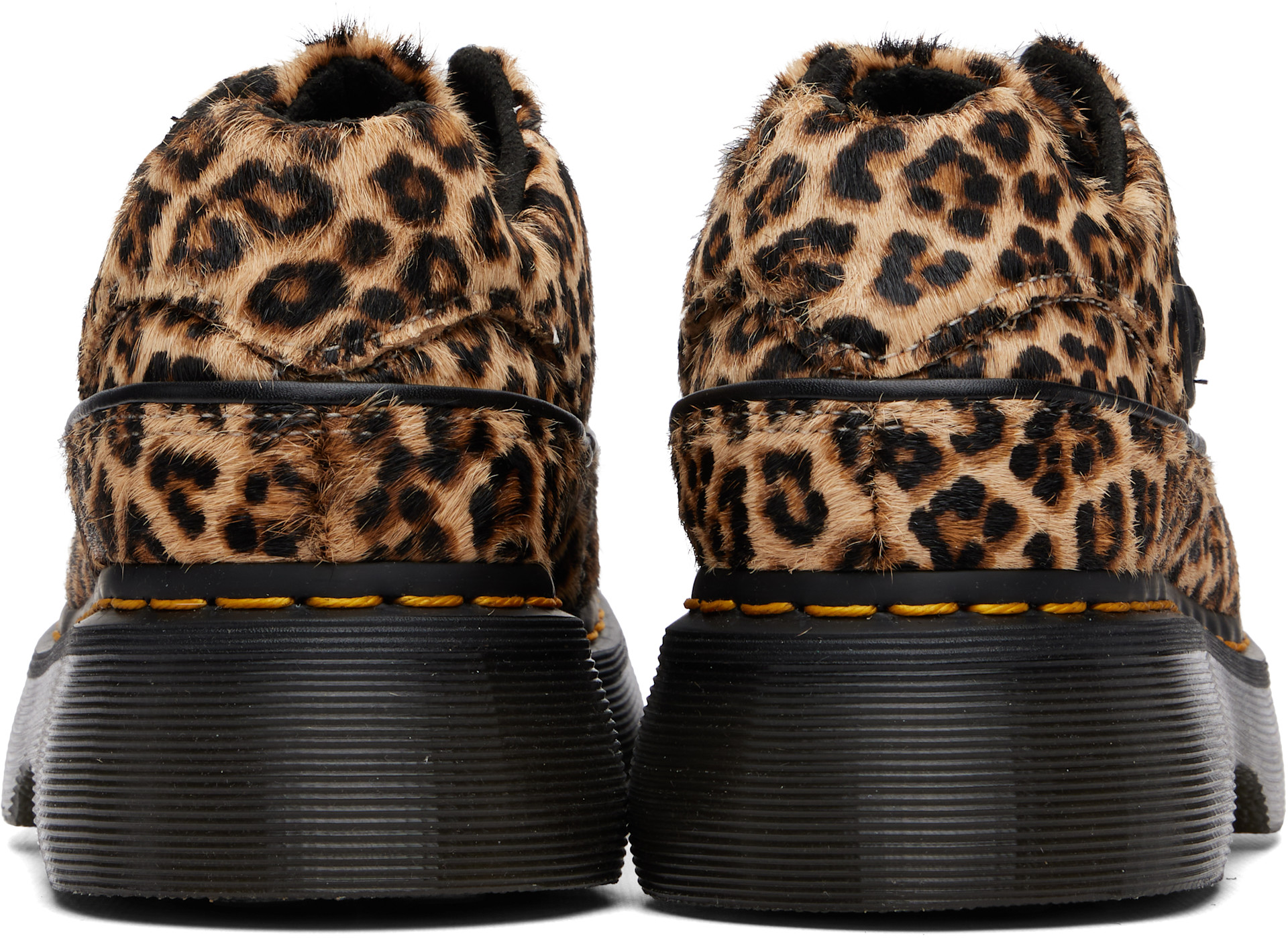 Dr. Martens - 베이지 버즈 레오파드 더비 슈즈