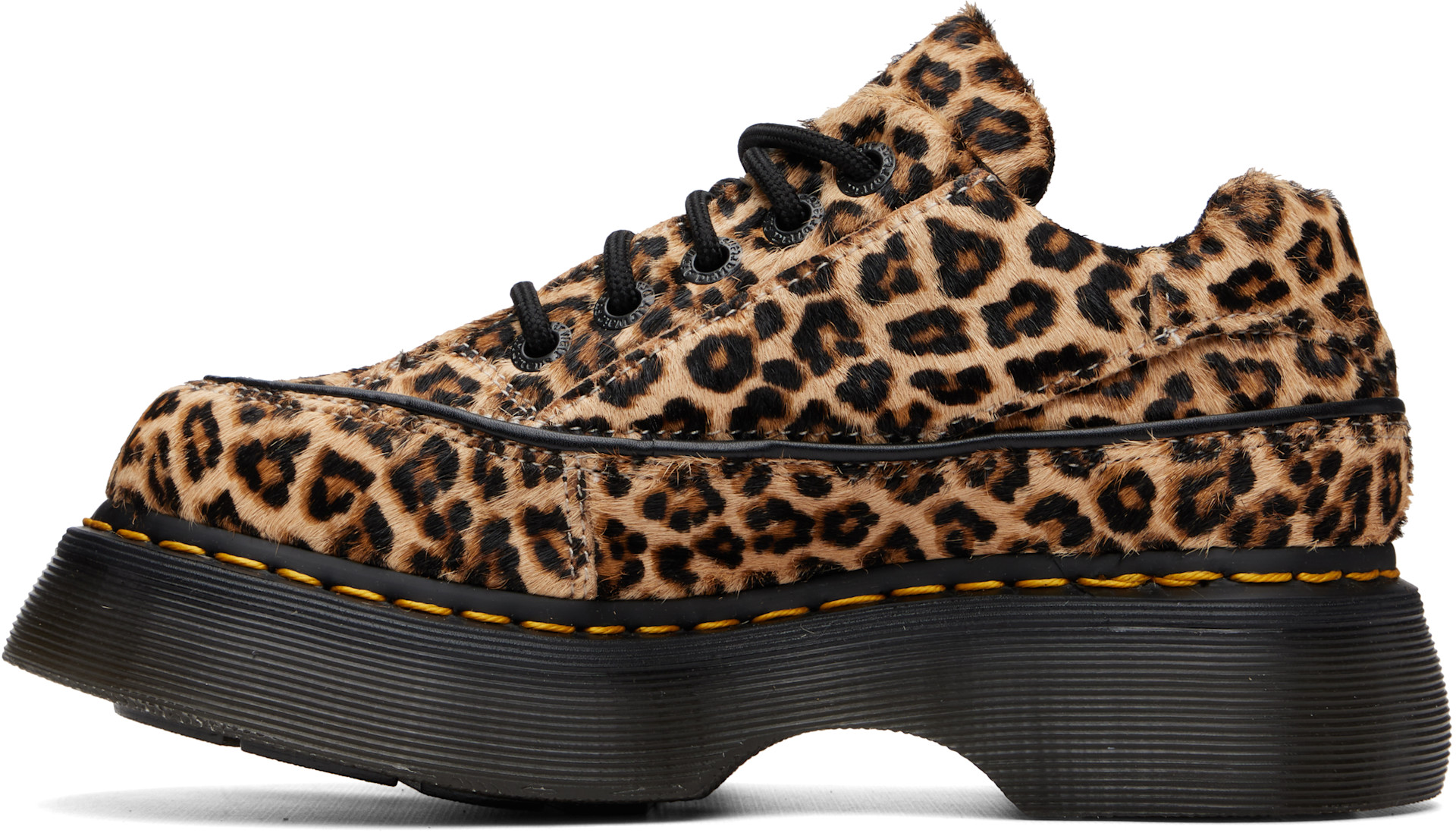 Dr. Martens - 베이지 버즈 레오파드 더비 슈즈