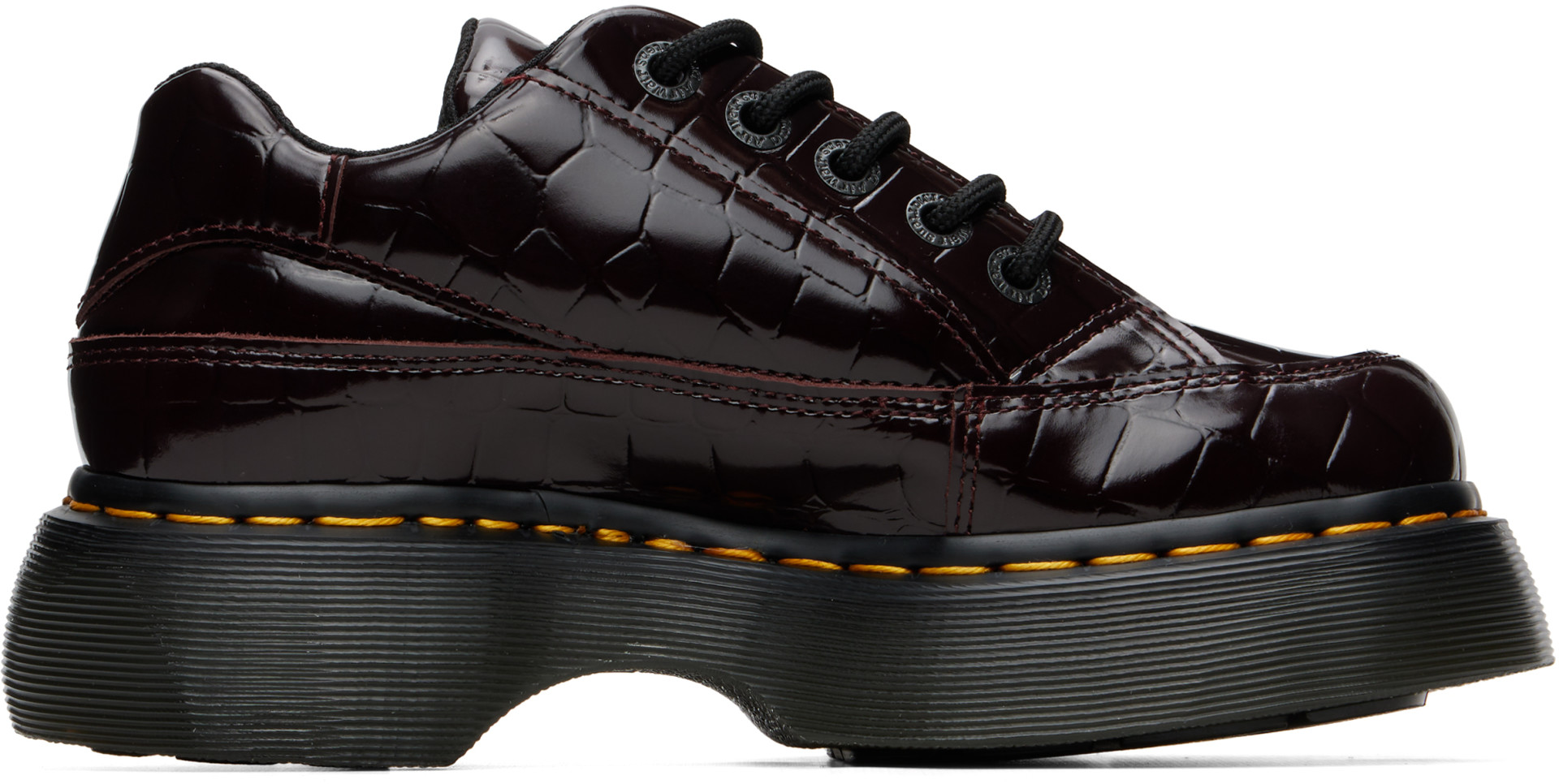 Dr. Martens - Derbys bourgogne à semelle Buzz et à œillets