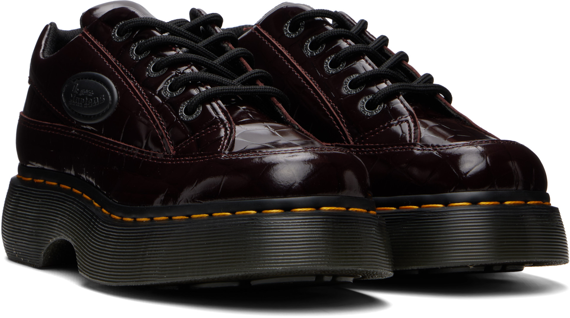 Dr. Martens - Derbys bourgogne à semelle Buzz et à œillets