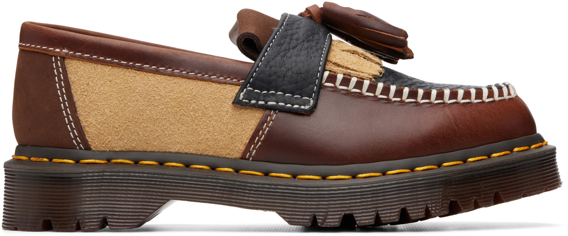 Dr. Martens: Brown & Beige Adrian PWRK Tassel Loafers | SSENSE Denmark