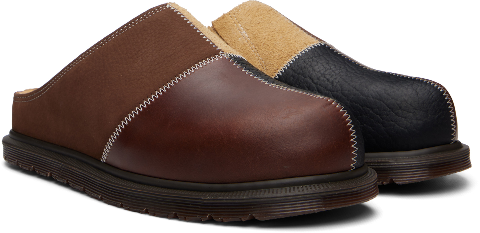 Dr. Martens - Flâneurs San brun et noir à patchwork