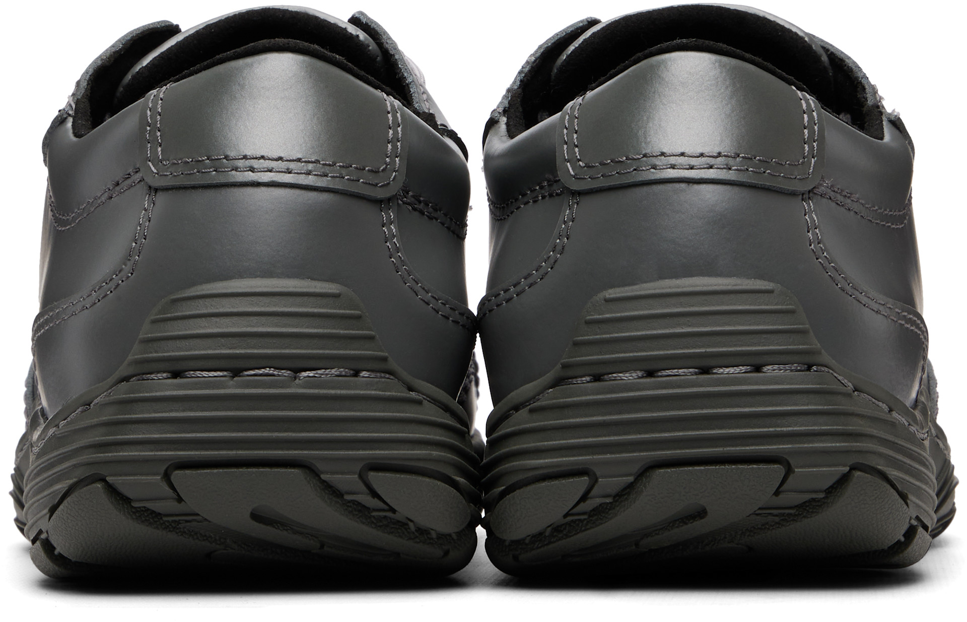 Dr. Martens: Gray Aurix Satin Finish Leather 5I Sneakers | SSENSE