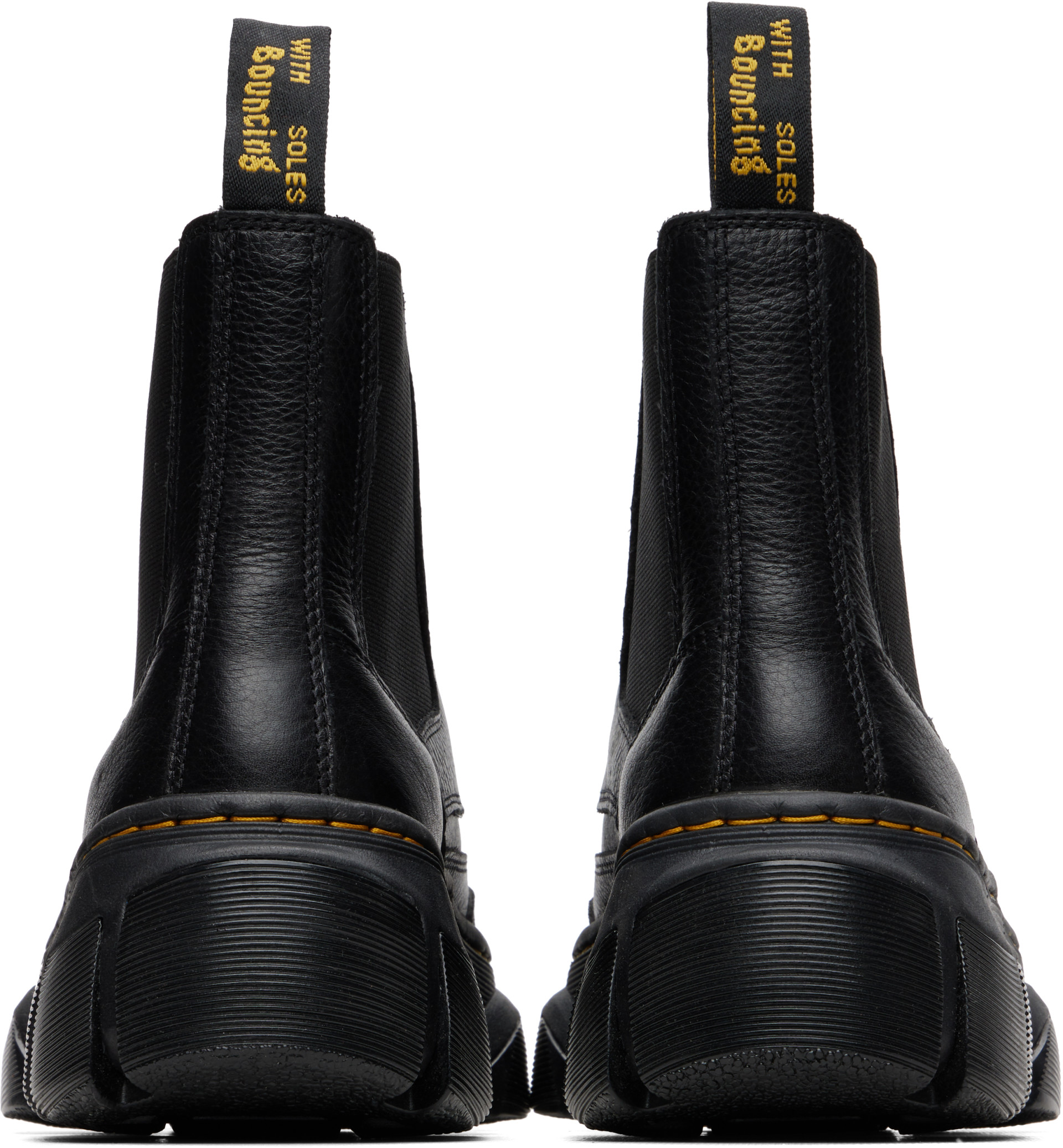 Dr. Martens: Black DMXL Zip Leather Chelsea Boots | SSENSE Canada