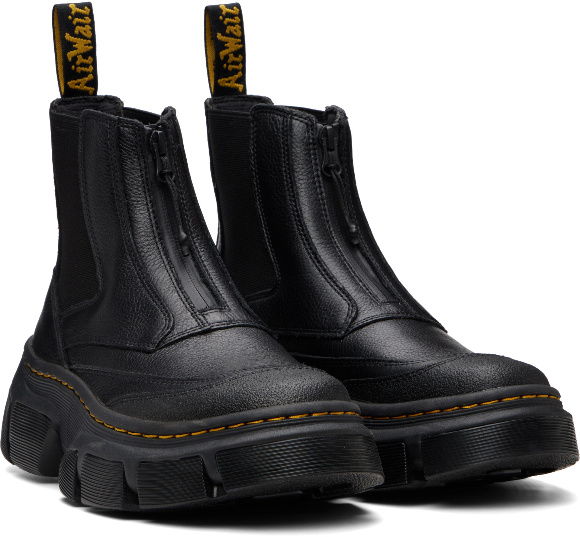 Dr. Martens: Black DMXL Zip Leather Chelsea Boots | SSENSE Canada