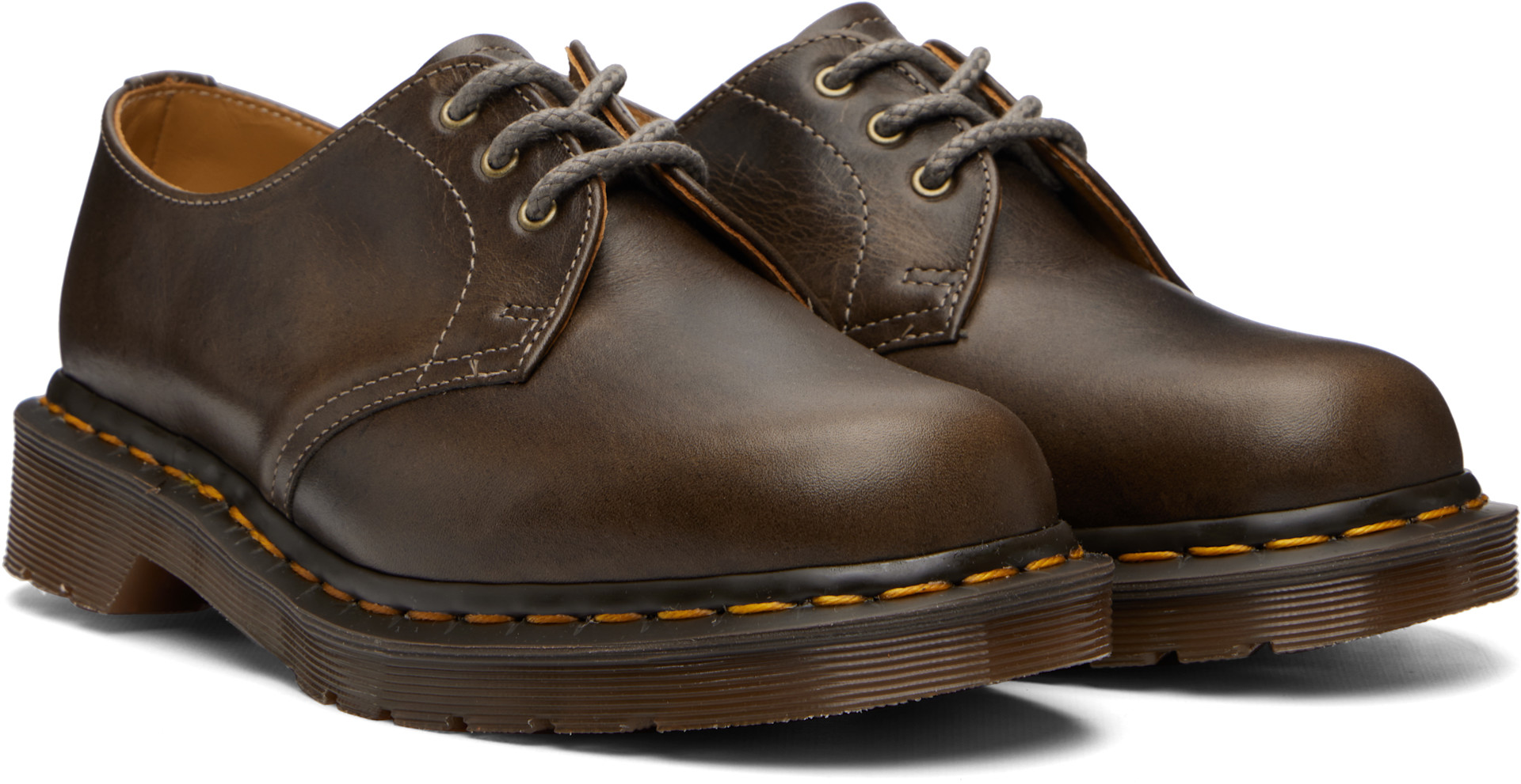 Dr. Martens - Brown 1461 'Made In England' Classic Calf Leather Derbys