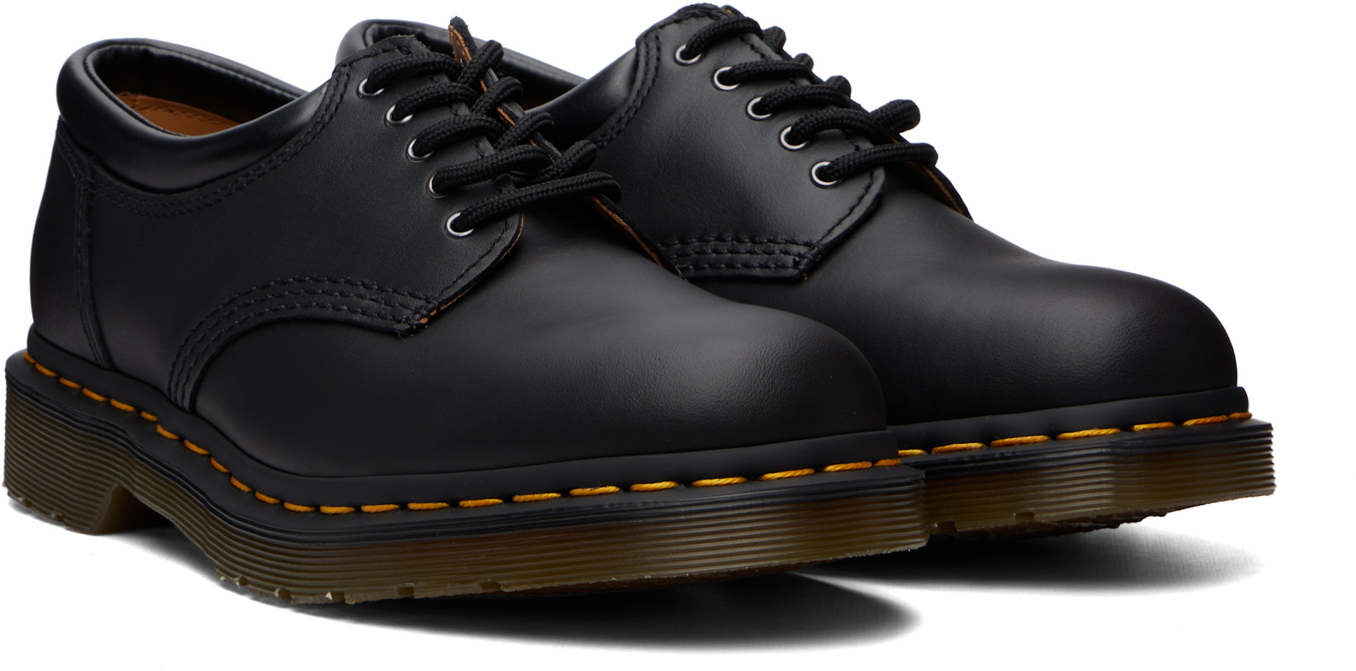 Dr. Martens: Black 8053 Nappa Leather Casual Derbys | SSENSE