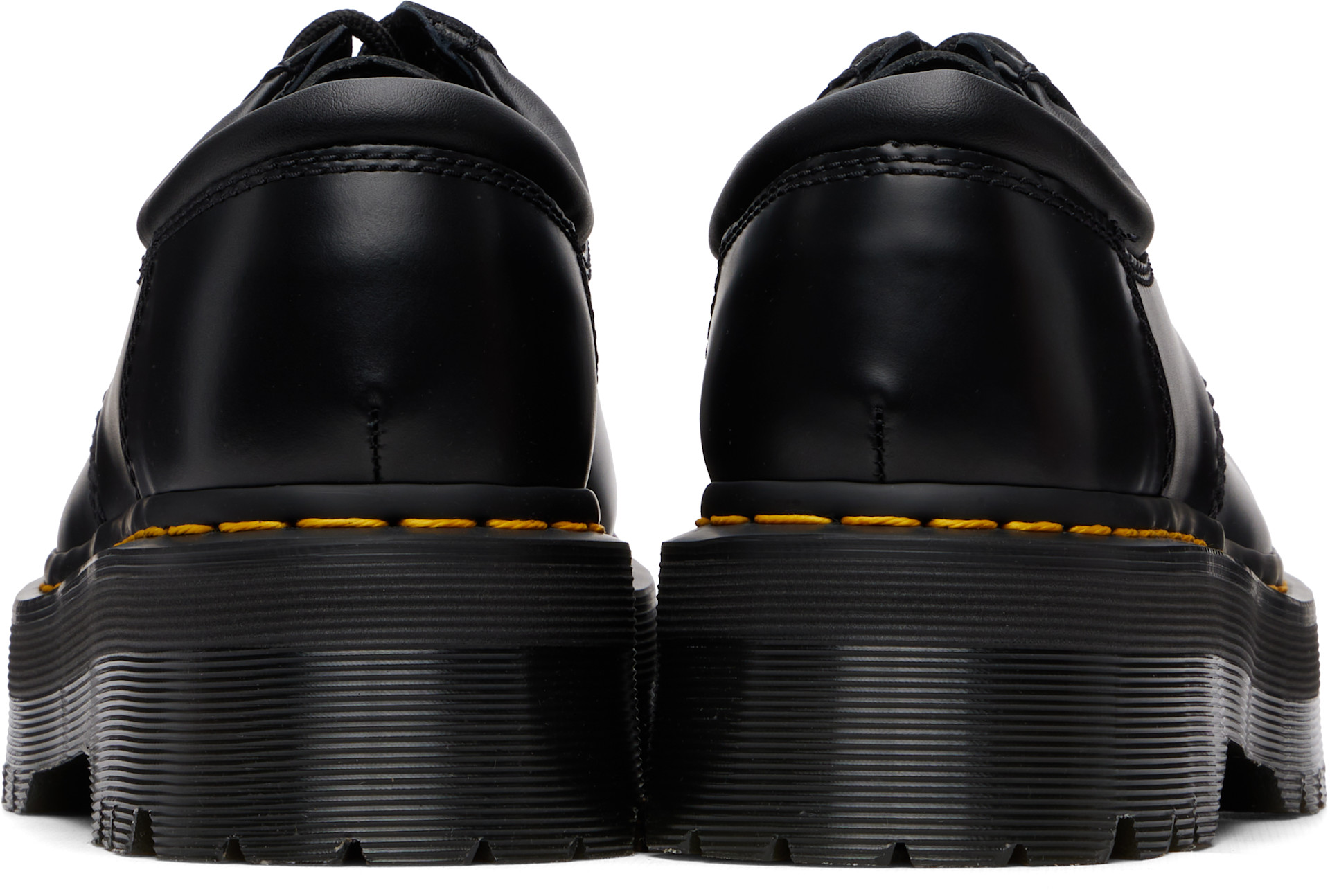 Dr. Martens - ブラック 8053 Quad スムースレザー プラットフォーム ダービー