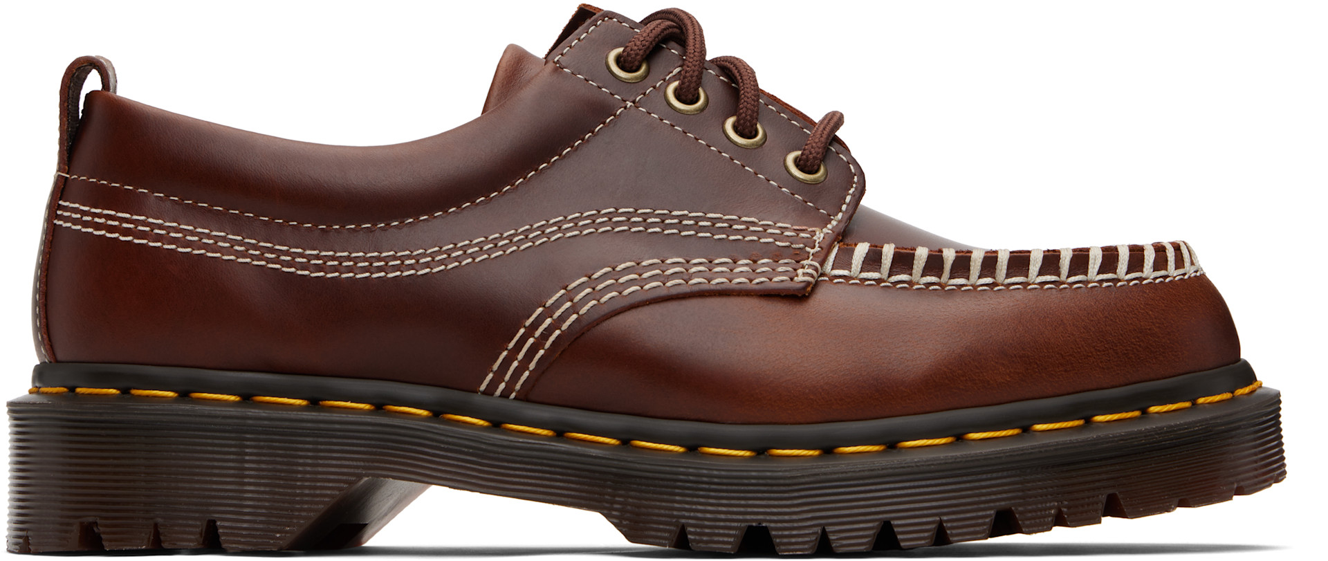 Dr. Martens - 브라운 로웰 가죽 더비 슈즈