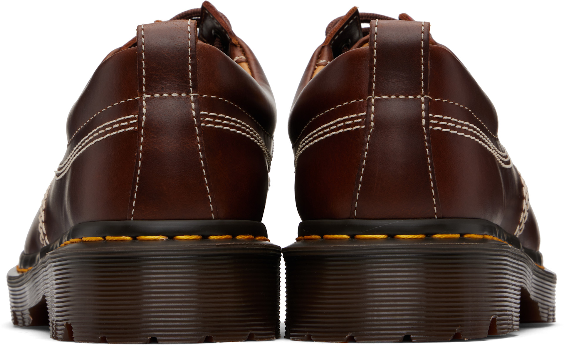 Dr. Martens - 브라운 로웰 가죽 더비 슈즈