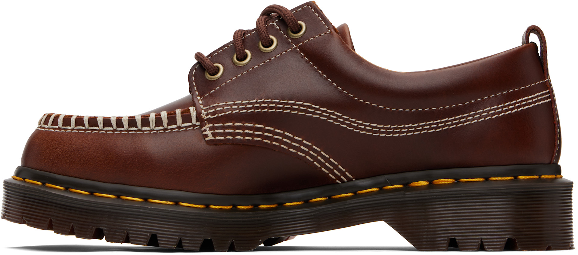 Dr. Martens - 브라운 로웰 가죽 더비 슈즈