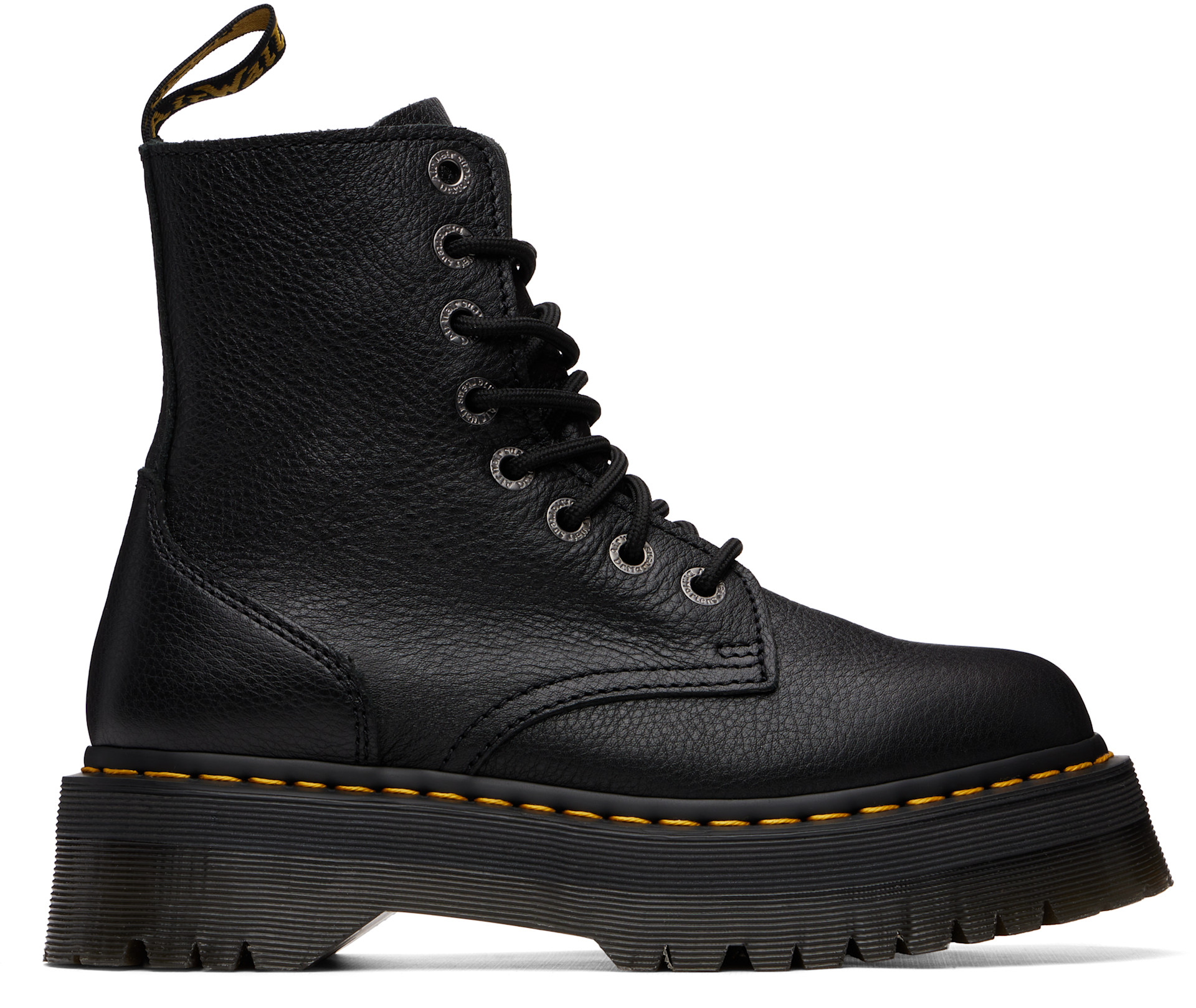 Dr. Martens - 블랙 제이든 피사 가죽 플랫폼 부츠