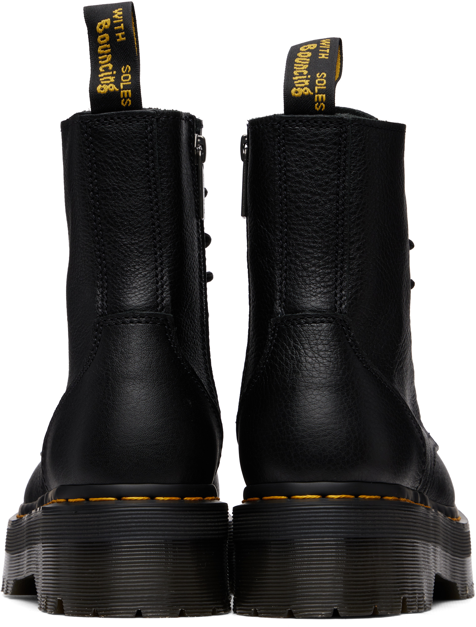 Dr. Martens - 블랙 제이든 피사 가죽 플랫폼 부츠