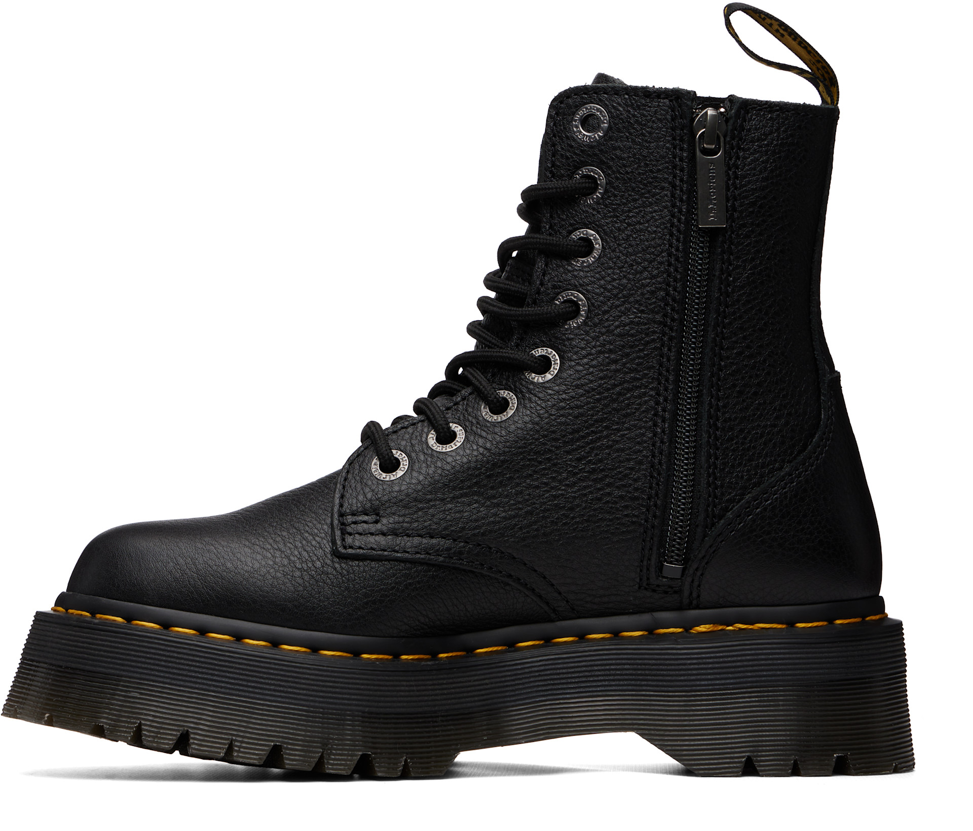 Dr. Martens - 블랙 제이든 피사 가죽 플랫폼 부츠