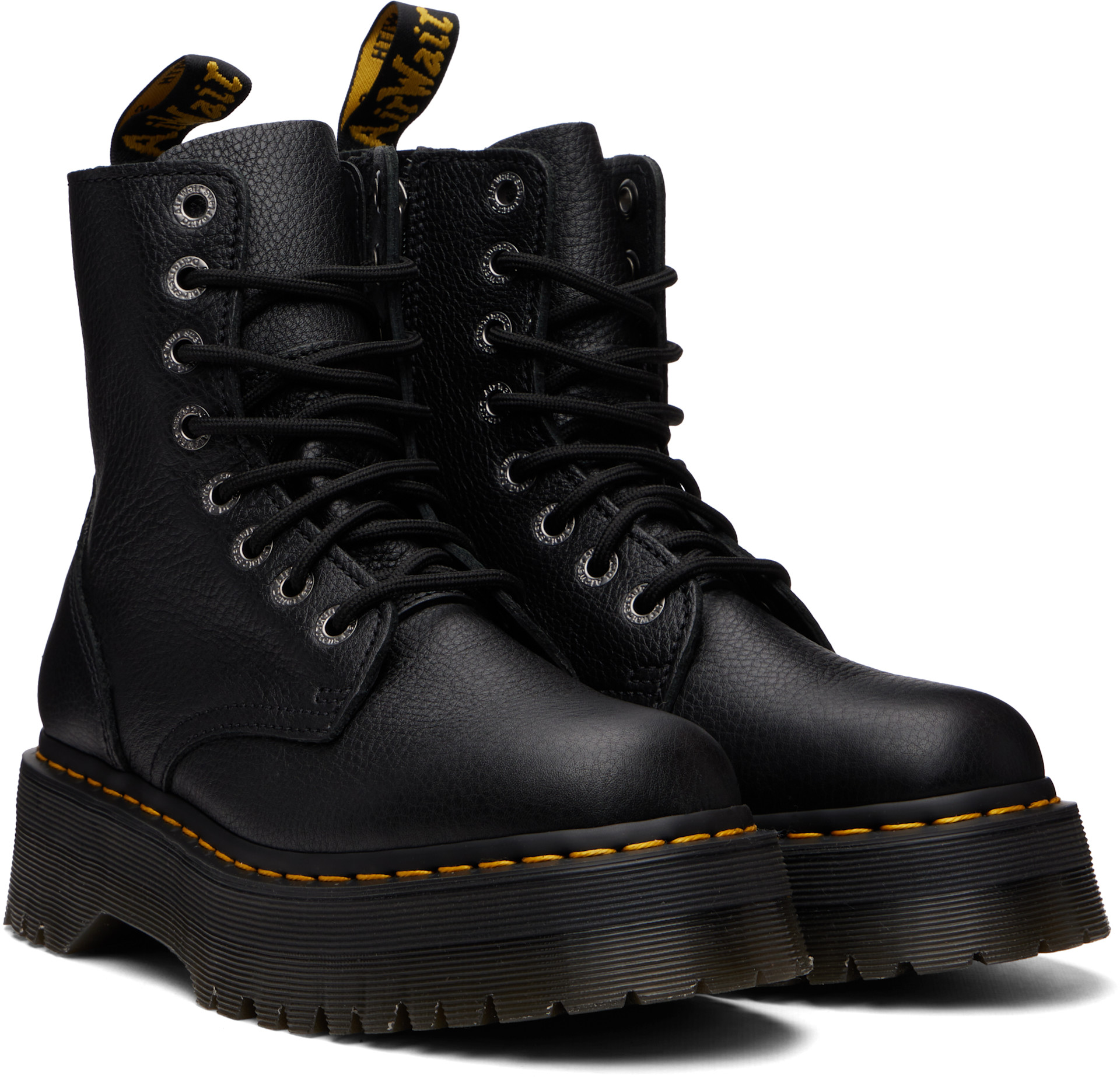Dr. Martens - 블랙 제이든 피사 가죽 플랫폼 부츠
