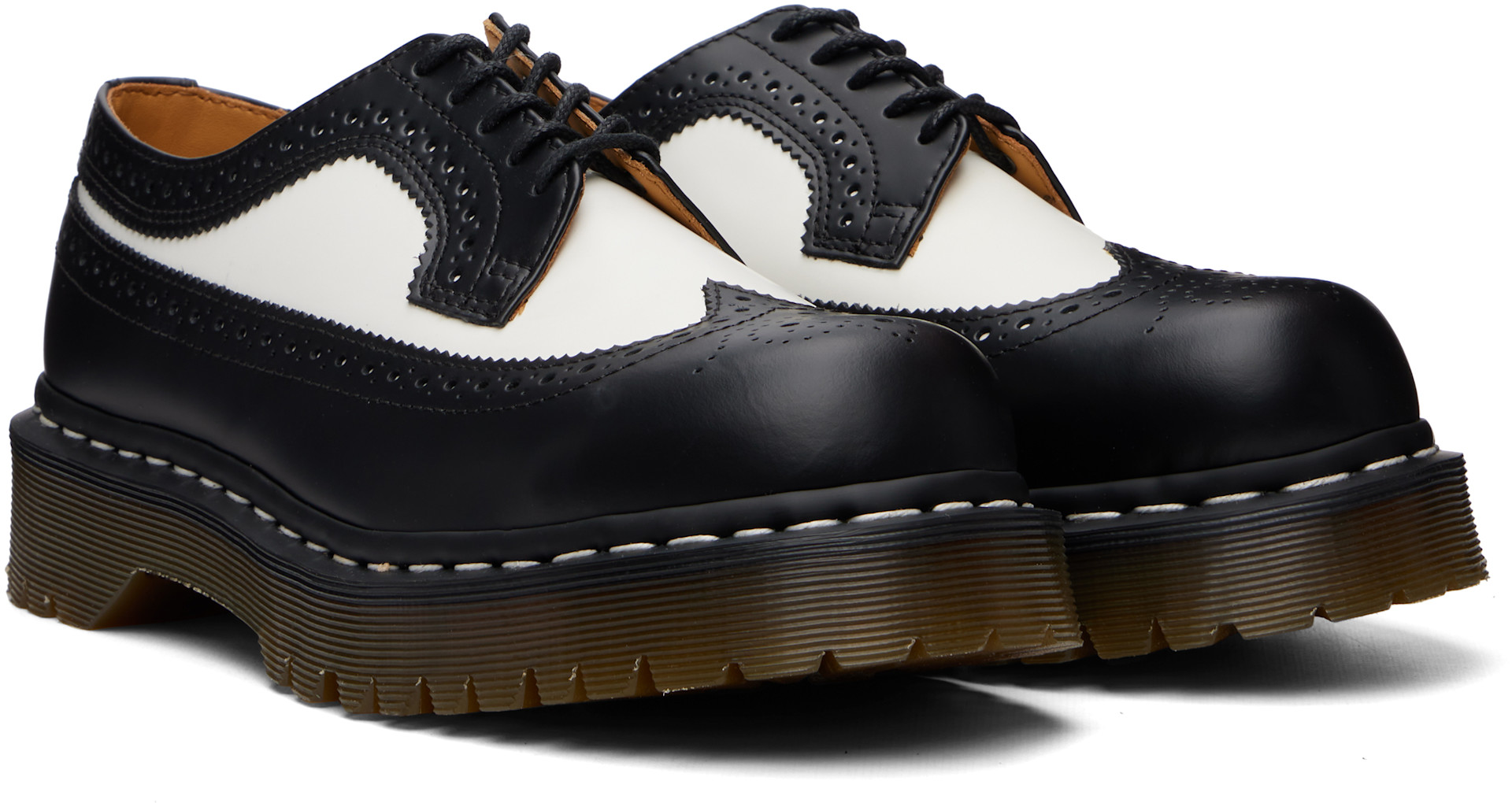 Dr. Martens - 블랙 & 화이트 3989 벡스 브로그 더비 슈즈