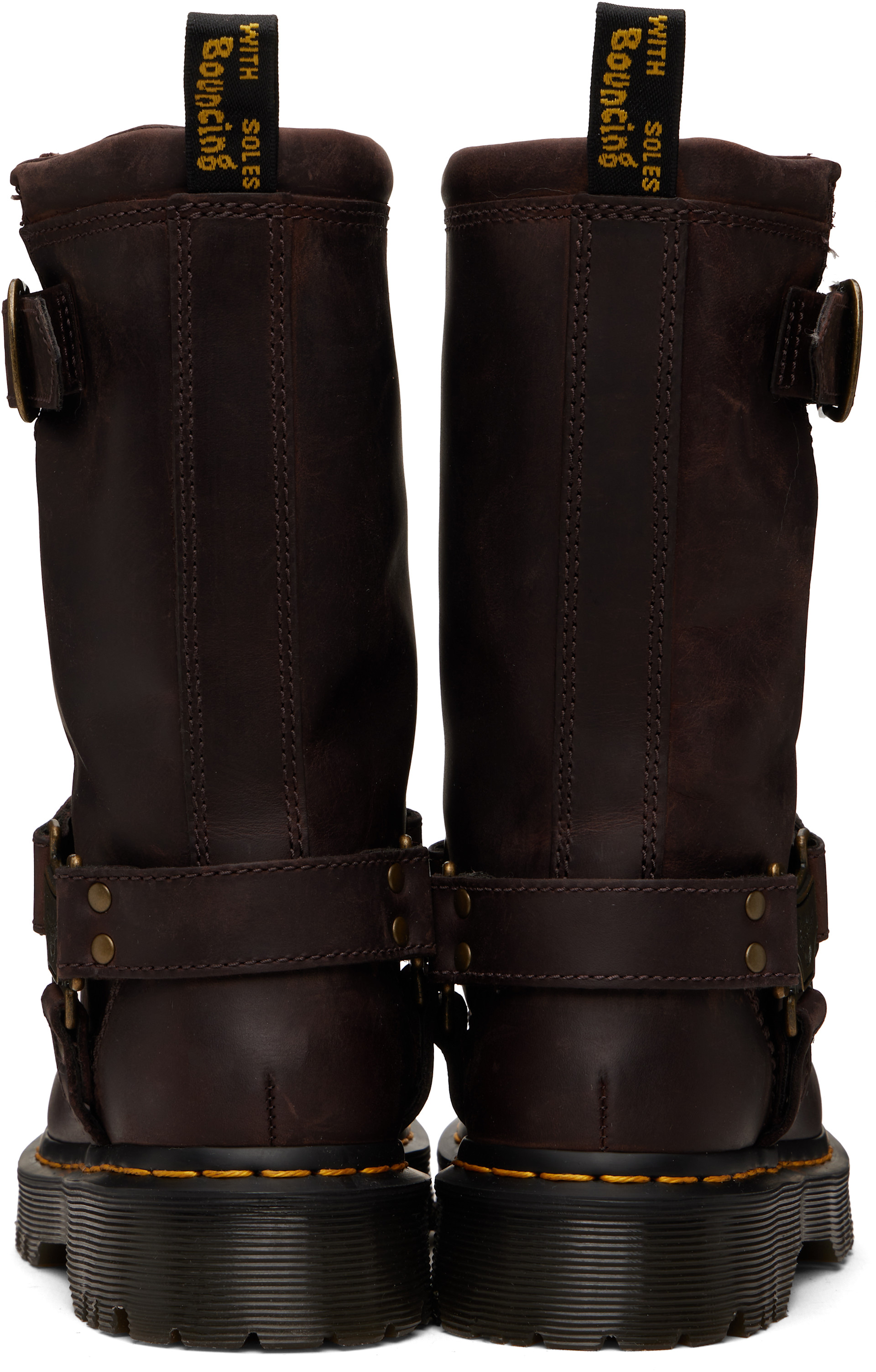 DOC MARTENS Men’s Joel 8 Eye Motorcycle Boot Size 11 Brown Leather Biker Shoe 90 main image 4